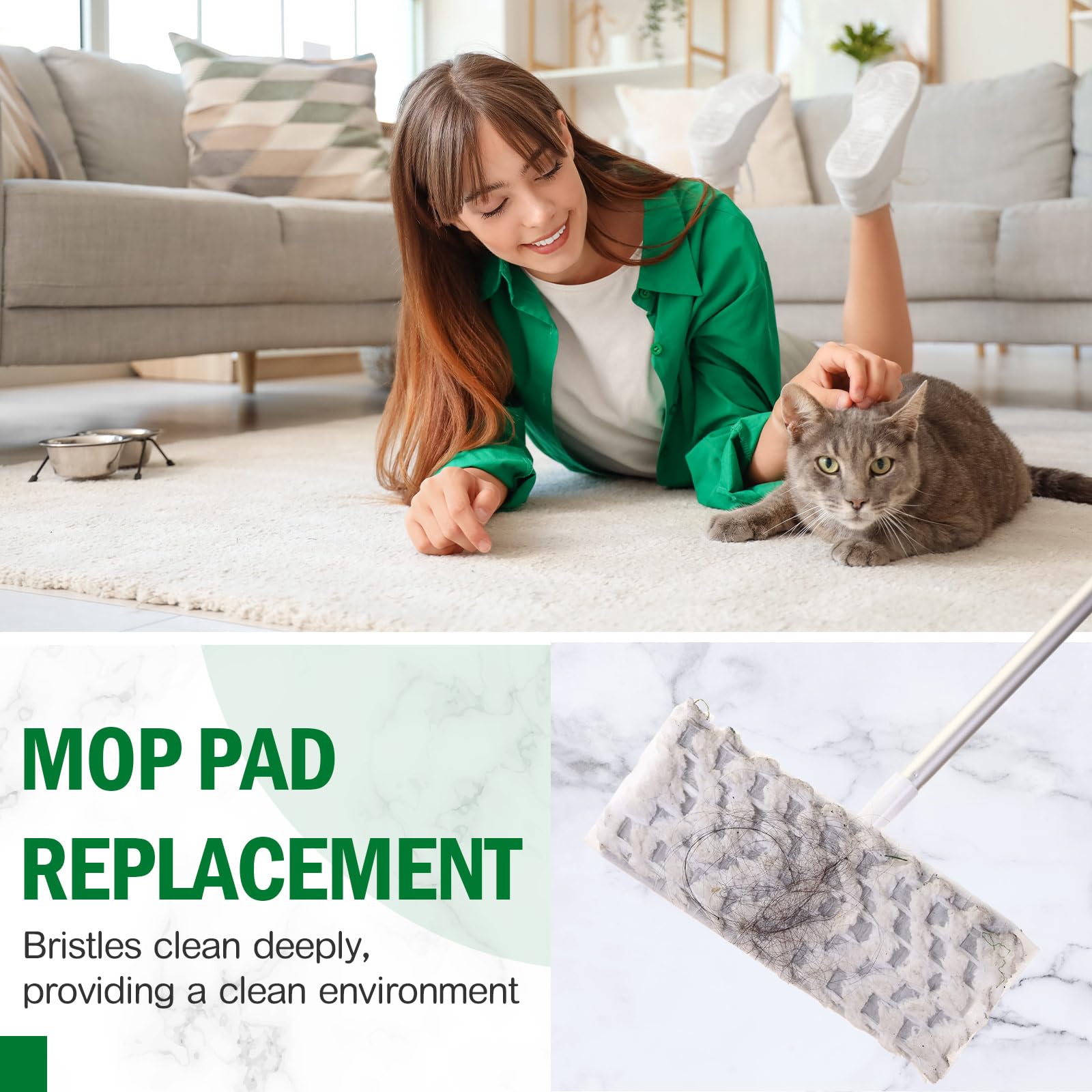 Gejoy 300 paños de barrido en seco resistentes compatibles con Swiffer Sweeper Mop, almohadillas de microfibra para limpiar el polvo de suelos de madera dura y el pelo de mascotas, recambios
