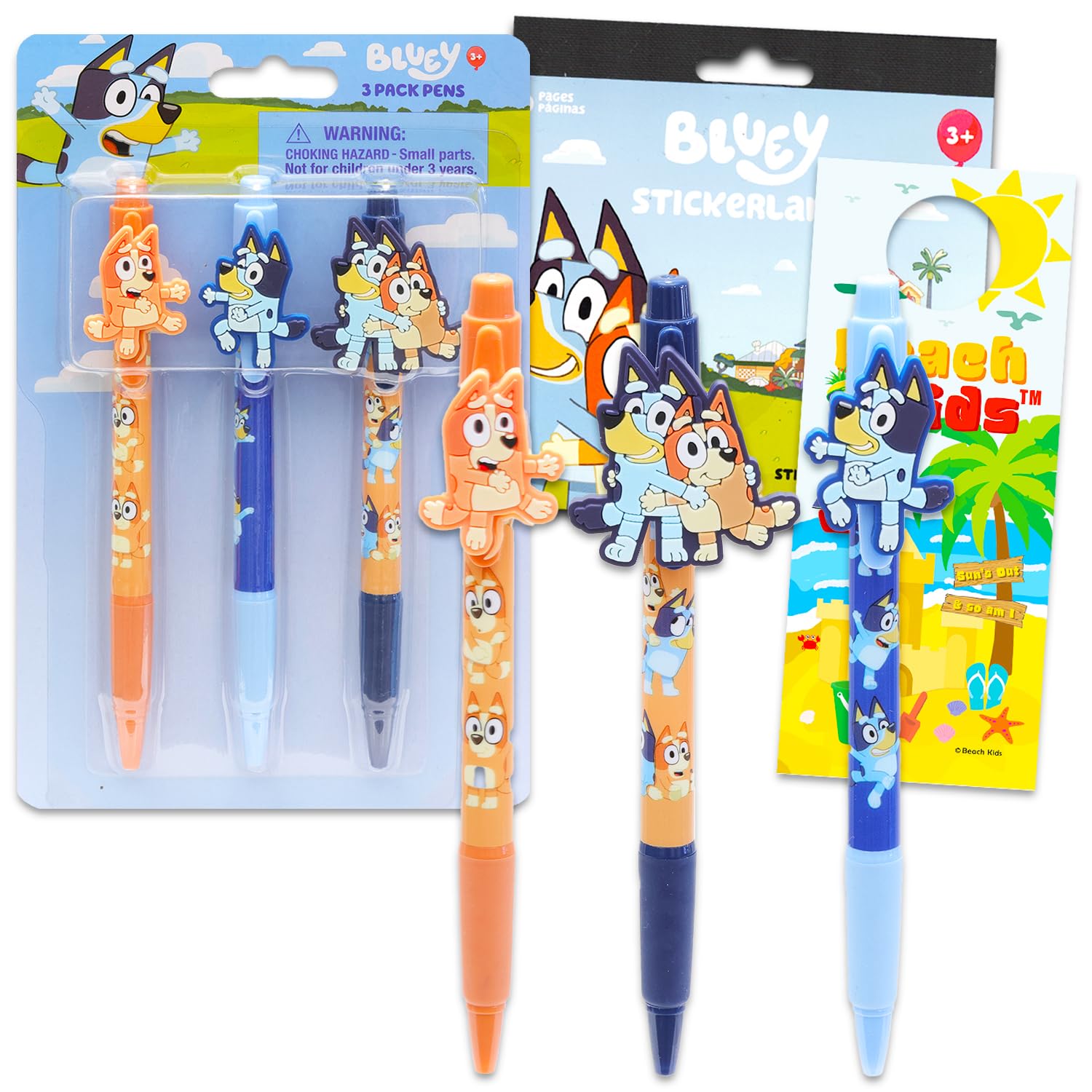 Amazon.com : Bluey Pens for Kids - 3 Pc Ballpoint Pen Gift