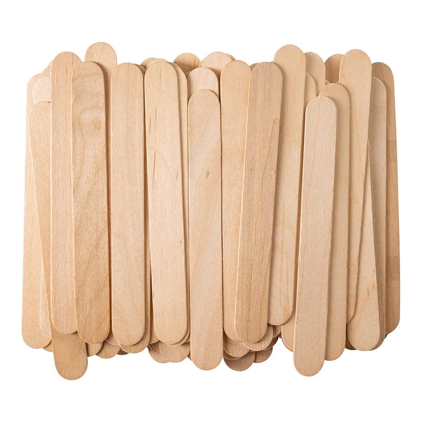 Lot de 200 bâtons de gâteau réutilisables en acrylique naturel de 11,4 cm de long pour travaux manuels, épilation, épilation, loisirs créatifs (naturel, 12 cm)