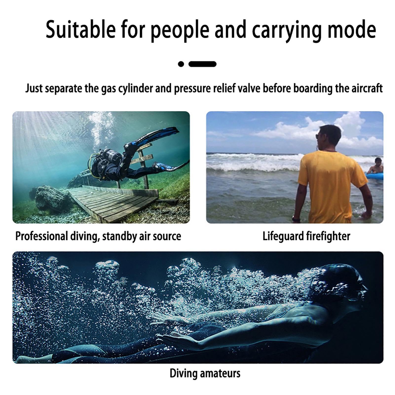 Tanque de aire de buceo portátil | Tanque de buceo subacuático de 0.5L | Tanque de oxígeno para buceo, tanque de aire de buceo reutilizable, tanque de aire de buceo pequeño, tanque de buceo con