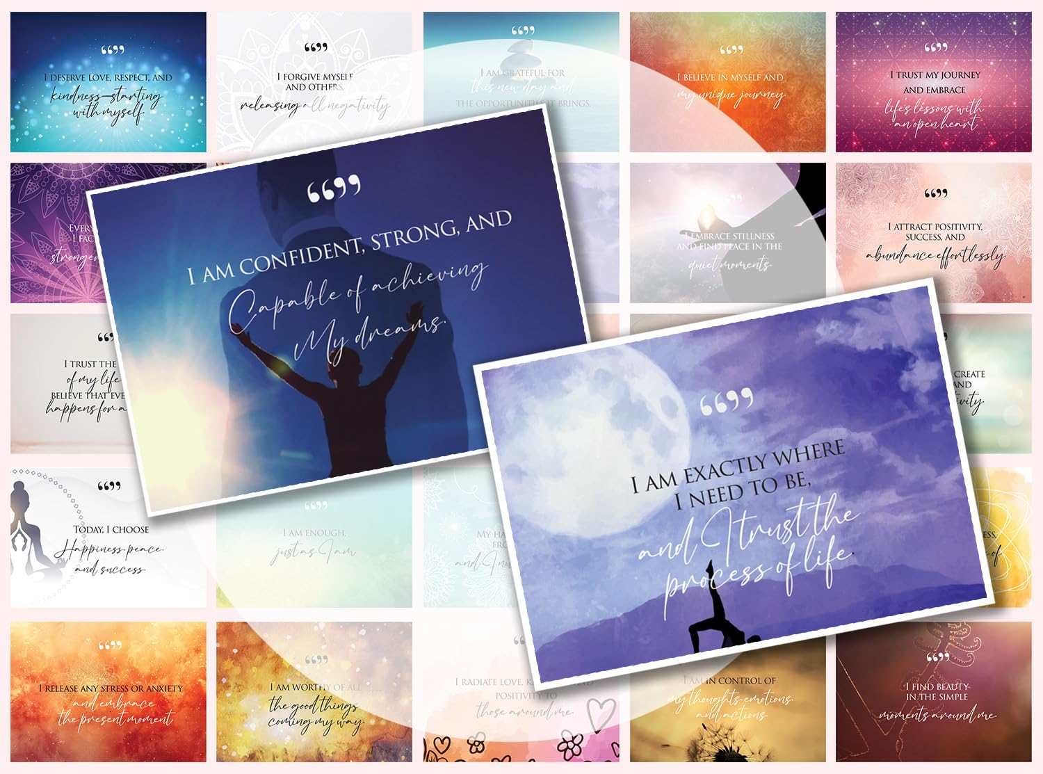 Focus and Zeal Affirmation Cards, 30 Cards with Positive Quotes and Encouragement, Made in USA