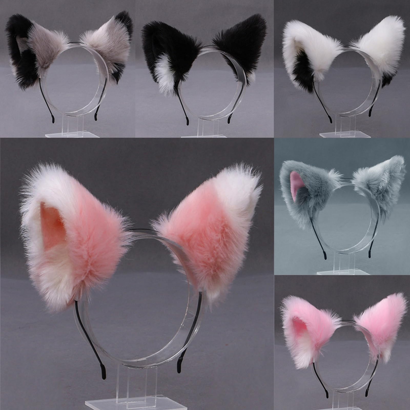 Fentency Women Realistic Furry Animal Ears Headband Anime Cosplay Hair Hoop