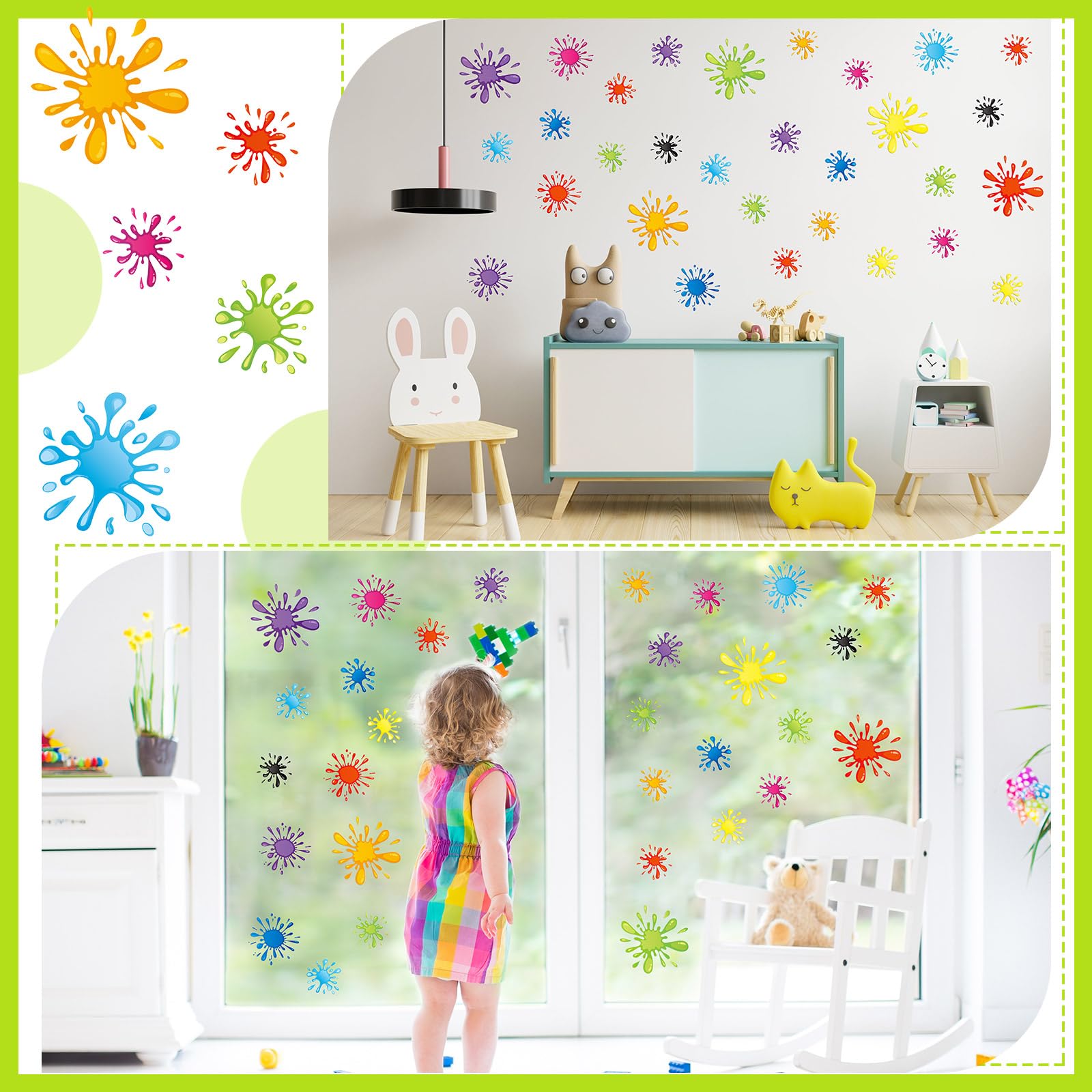 Snapklik.com : 30 Pcs Watercolor Paint Splatter Floor Decal 3 1/4