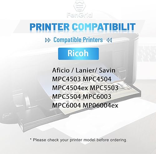 Miniatura 2 de MPC 6003 - Cartucho de tóner remanufacturado de repuesto para impresora RICOH MP C4503 C4504 C5503 C5504 C6003 C6004 (paquete de 4 KCMY)