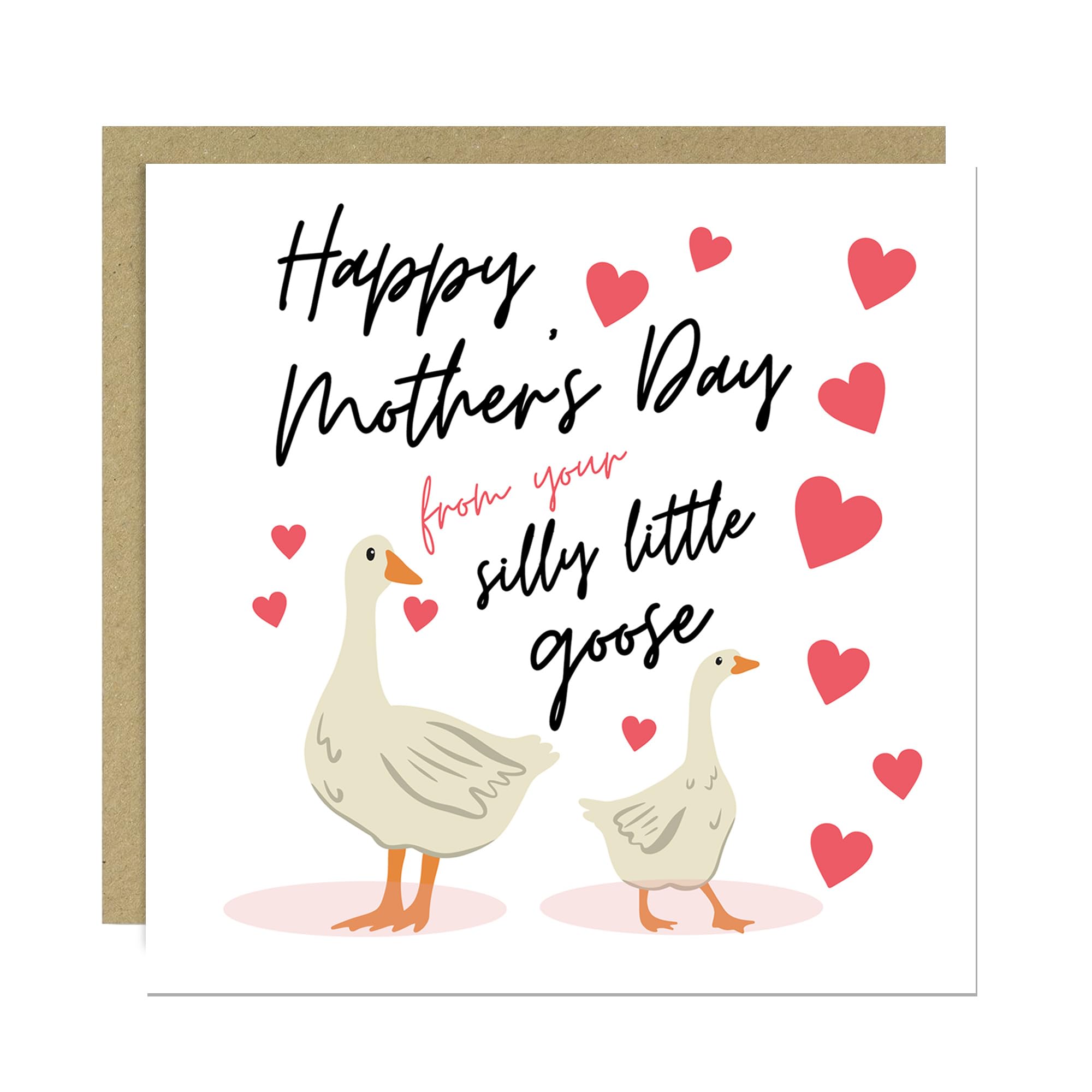 RED OCEAN Happy Mothers Day From Your Silly Goose Card, Mothers Day Card With Envelope, Funny Mum, Mummy, Funny, For Her, From Daughter