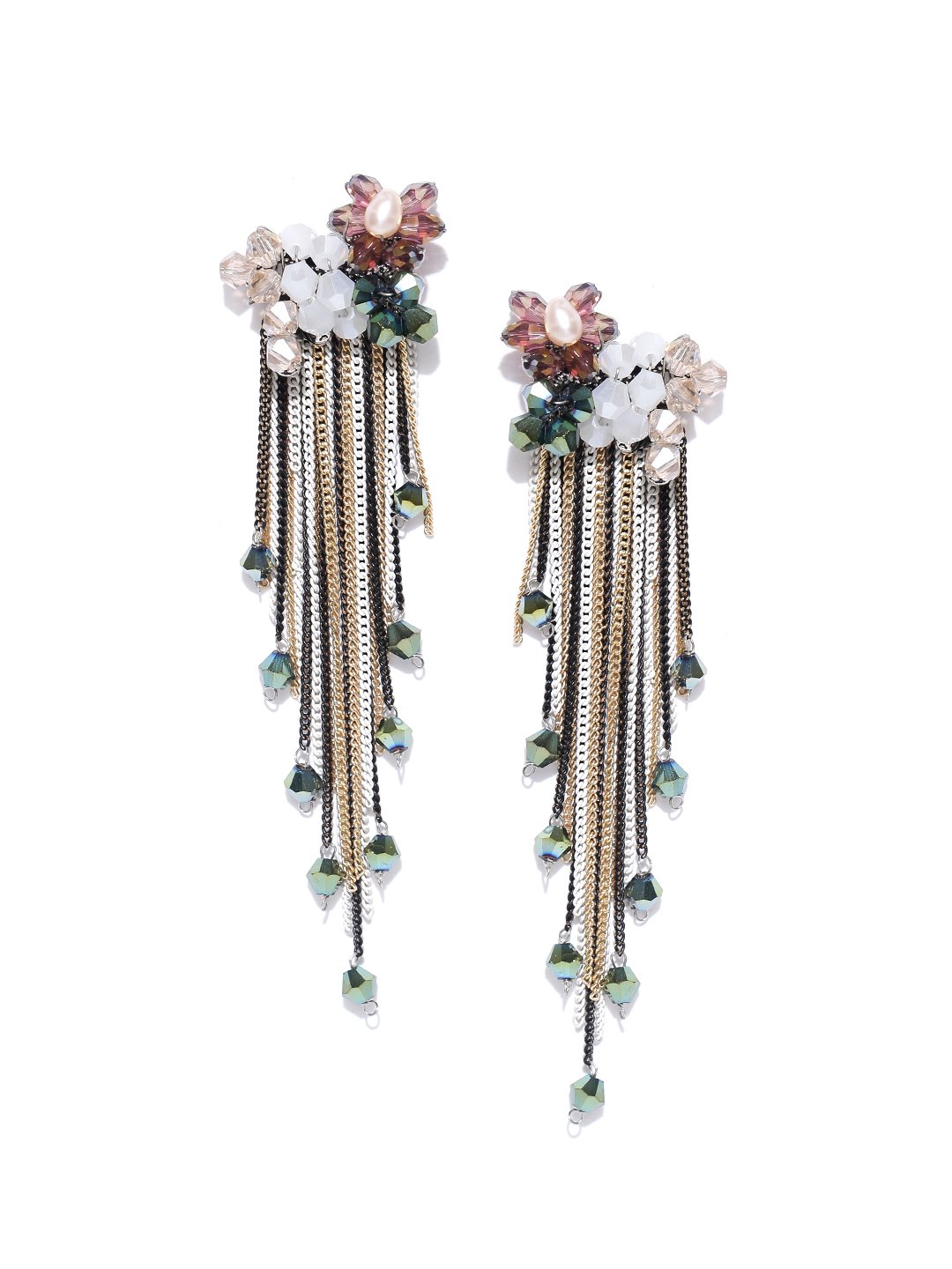 Jewels Galaxy Khaki Yellow Copper Floral Design Onyx Tassel Earrings Jewellery For Women & Girls (SMNJG-ERGG-2490) (B079S8JWVJ) Amazon Price History, Amazon Price Tracker