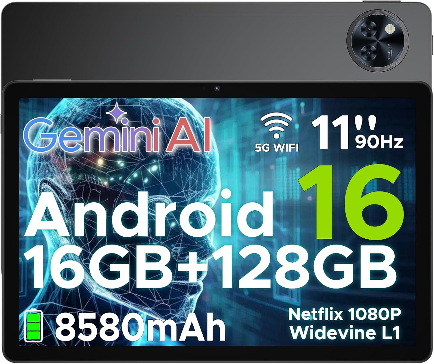 DOOGEE Newest Android 16 Tablets, U11 11 Inch Tablet with Gemini AI, 16GB+128GB/2TB, 8580mAh, Unisoc T7200, 5G WiFi Android Tablets | Widevine L1 | Bluetooth 5.0 | 13MP+5MP | GPS | OTG – Black DOOGEE Newest Android 16 Tablets, U11 11 Inch Tablet with Gemini AI, 16GB+128GB/2TB, 8580mAh, Unisoc T7200, 5G WiFi Android Tablets | Widevine L1 | Bluetooth 5.0 | 13MP+5MP | GPS | OTG – Black