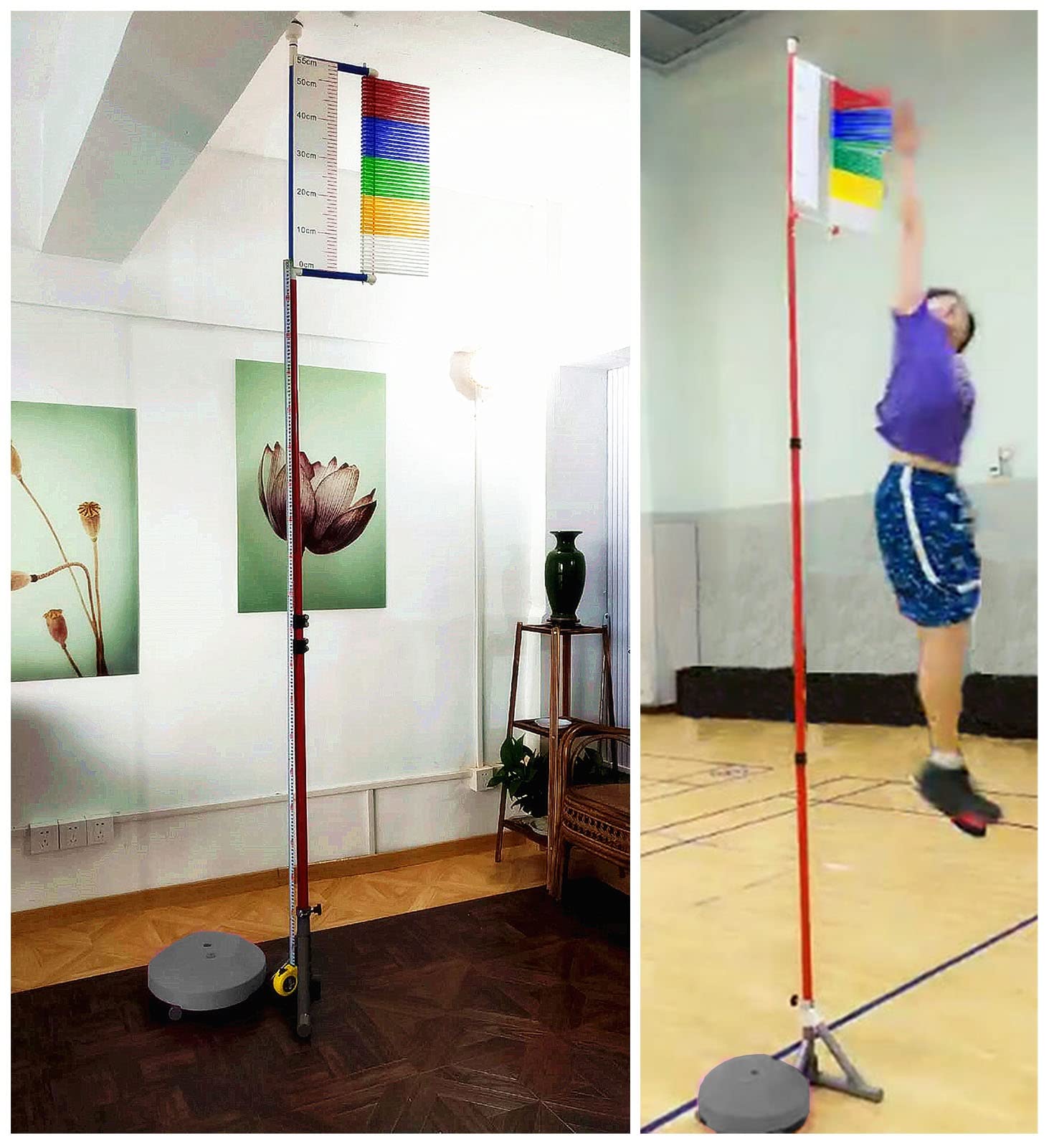 Vertikaler Sprungtester Vertikalsprung-Tester-Messung, 1,2 M-3,5 M Vertikaler Sprungtrainer für Basketball für Kinder/Jugendliche/Erwachsene, Tragbare Sprungkraft-Trainingshilfe