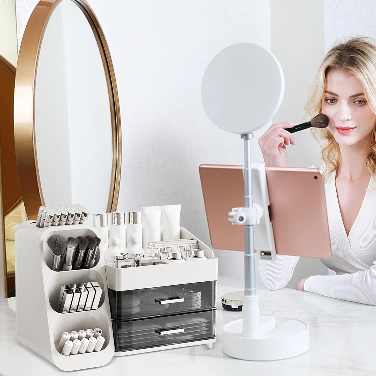 Make-up-Aufbewahrungsorganizer Kosmetik- und Pflege-Organizer | Aufbewahrung Mehrlagige Schubladen mit großer Kapazität, für Kosmetik, Schmuck, Pinsel, Lippenstifte, für den Schminktisch