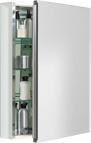 Zenna Home Zenith - Botiquín de aluminio con espejo biselado, 20 x 26 pulgadas, sin marco