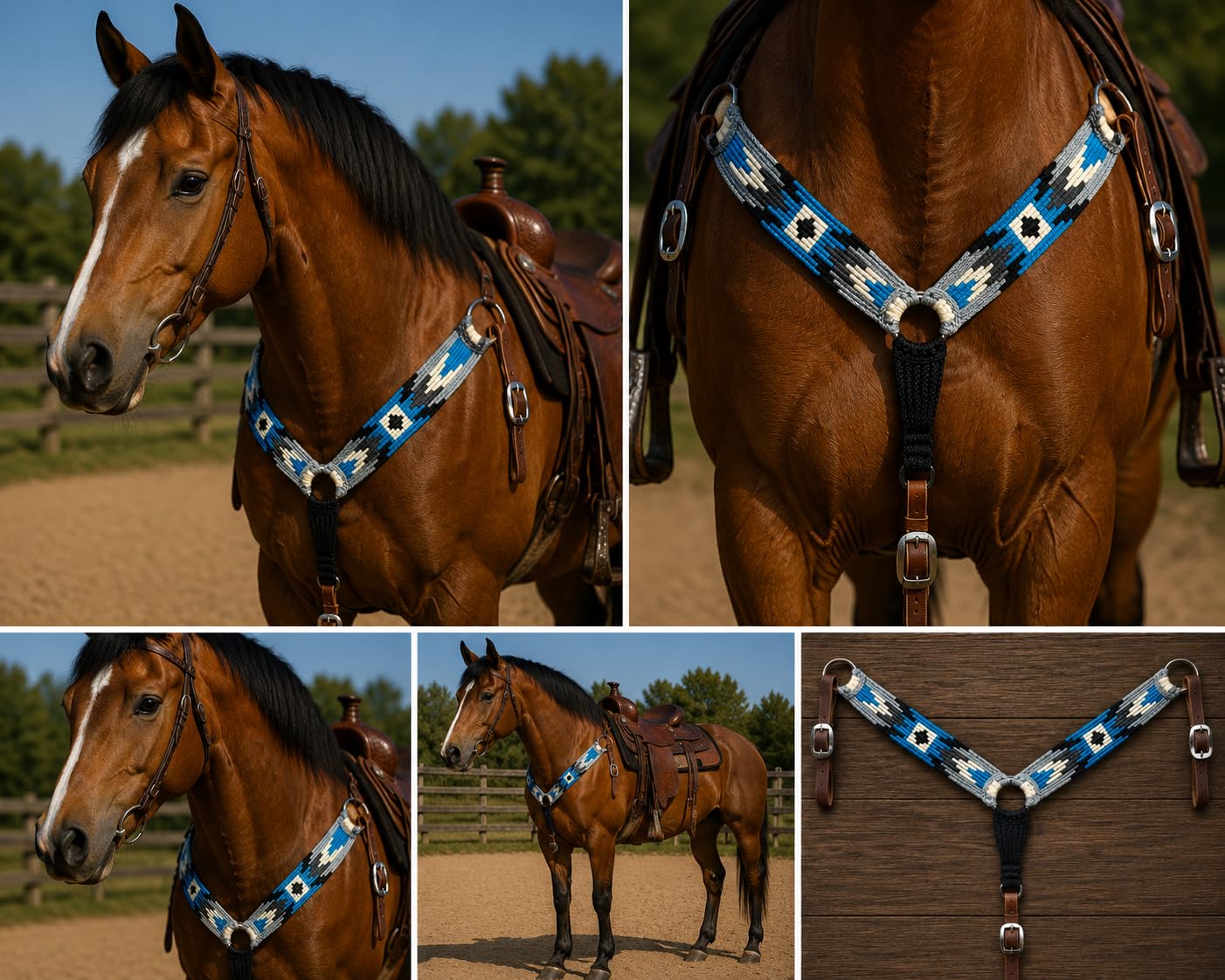 Cheval's International Collares de pecho de lana de mohair, equipo de equitación de alta calidad y elegantes accesorios de cuello (Multi3_Pony)