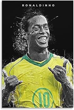 Amazon.co.jp: 有名なサッカー選手ロナウジーニョ ポスター キャンバス