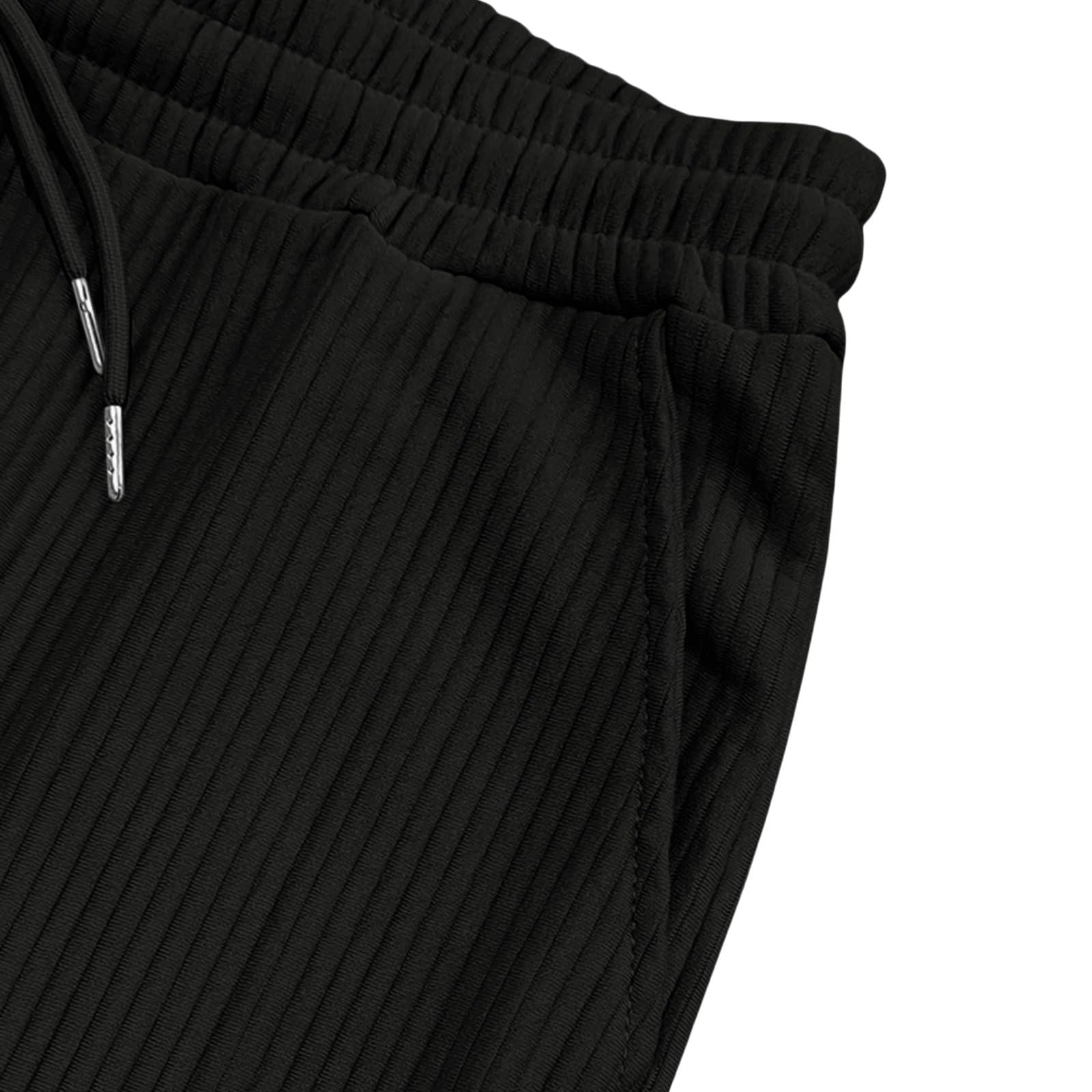 Conjunto de chándal para hombre, con botones a rayas, parches en los codos, pantalones deportivos de pierna recta con cordón, conjunto completo de 2 piezas, sudadera suelta y pantalones de chándal