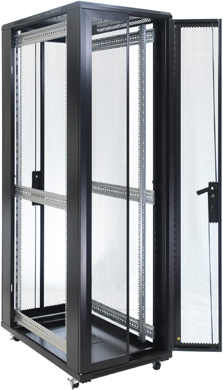 Aeons 42U Professional Network Server Rack Cabinet Enclosure 1000mm 39.5" Deep Computer Electronics Data Equipment Rack Vented Door Server-Depth Black (Pre-Assembled)