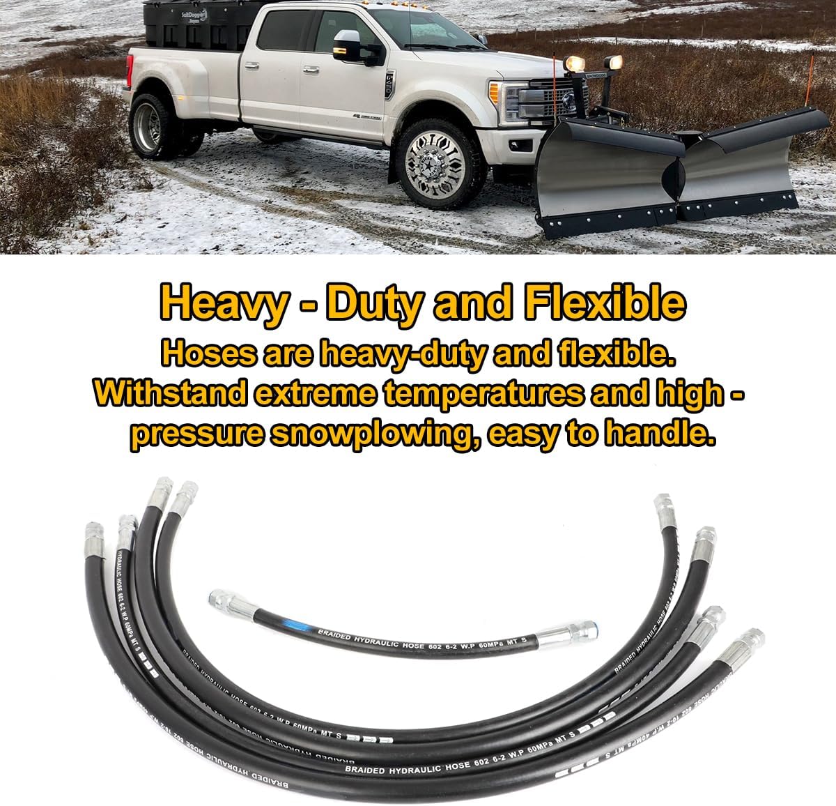 For Fisher XV2 Snowplow Upgraded Hydraulic Hose Kit Snowplow Hose Assembly