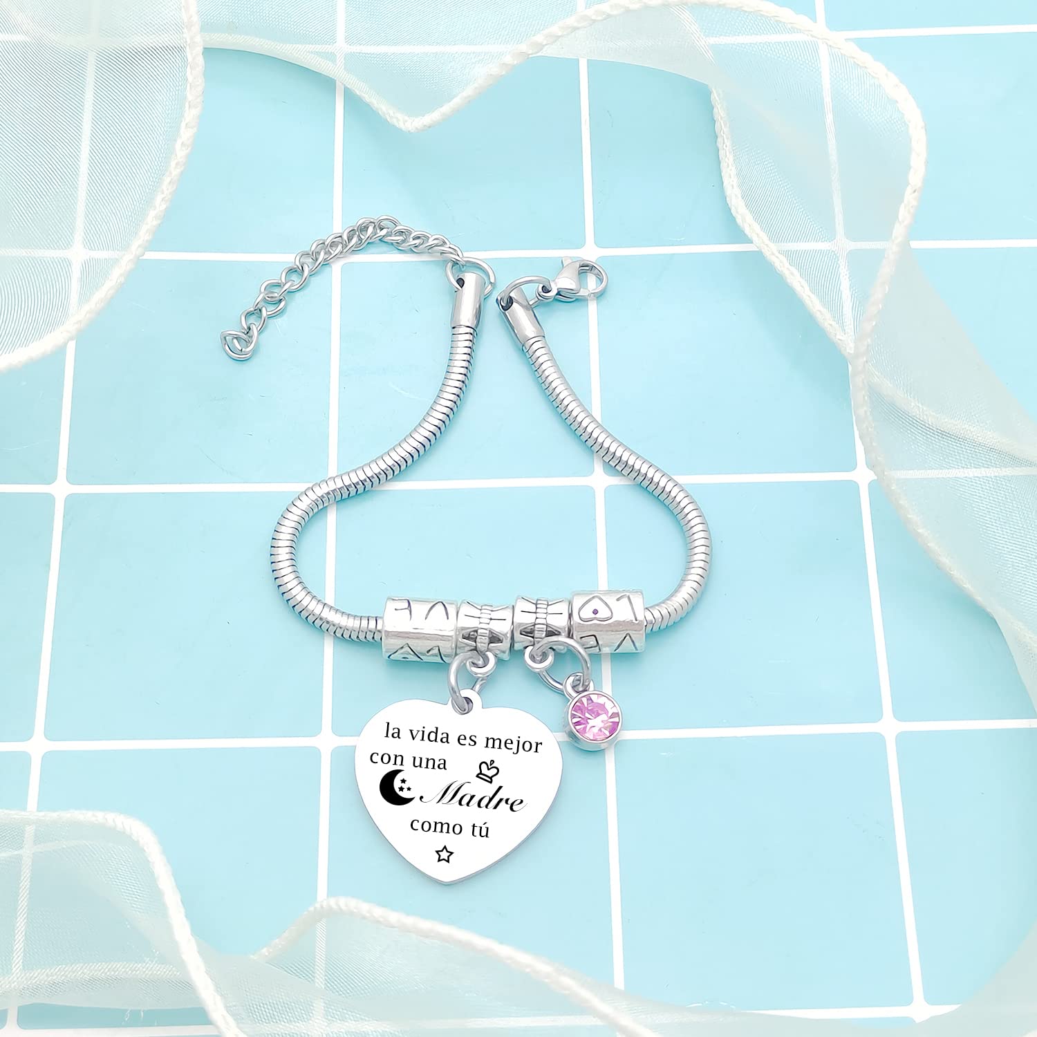Pulsera para Mamá Pulsera Mamá personalizada día de la Madre Regalo original，pulsera mamá e hija Regalo de cumpleaños para mamá，Regalo para mi mamá de Navidad — view 3
