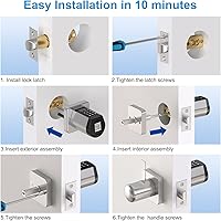 Vista 4 de WELOCK Cerradura Inteligente WiFi para Puerta, Perilla de Entrada sin Llave 5 en 1 con Seguridad de Bloqueo Automático, Control de Aplicación