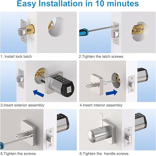 Miniatura 4 de WELOCK - Cerradura inteligente WiFi, perilla de entrada sin llave 5 en 1 con seguridad de bloqueo automático, control de aplicación Bluetooth,