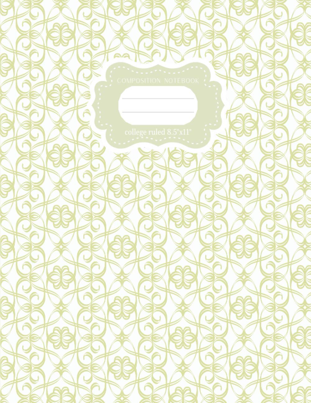 Composition notebook College ruled 8.5" x 11": Gold Art deco style. College ruled 8" x 11", 100 pages. For school and writing lover