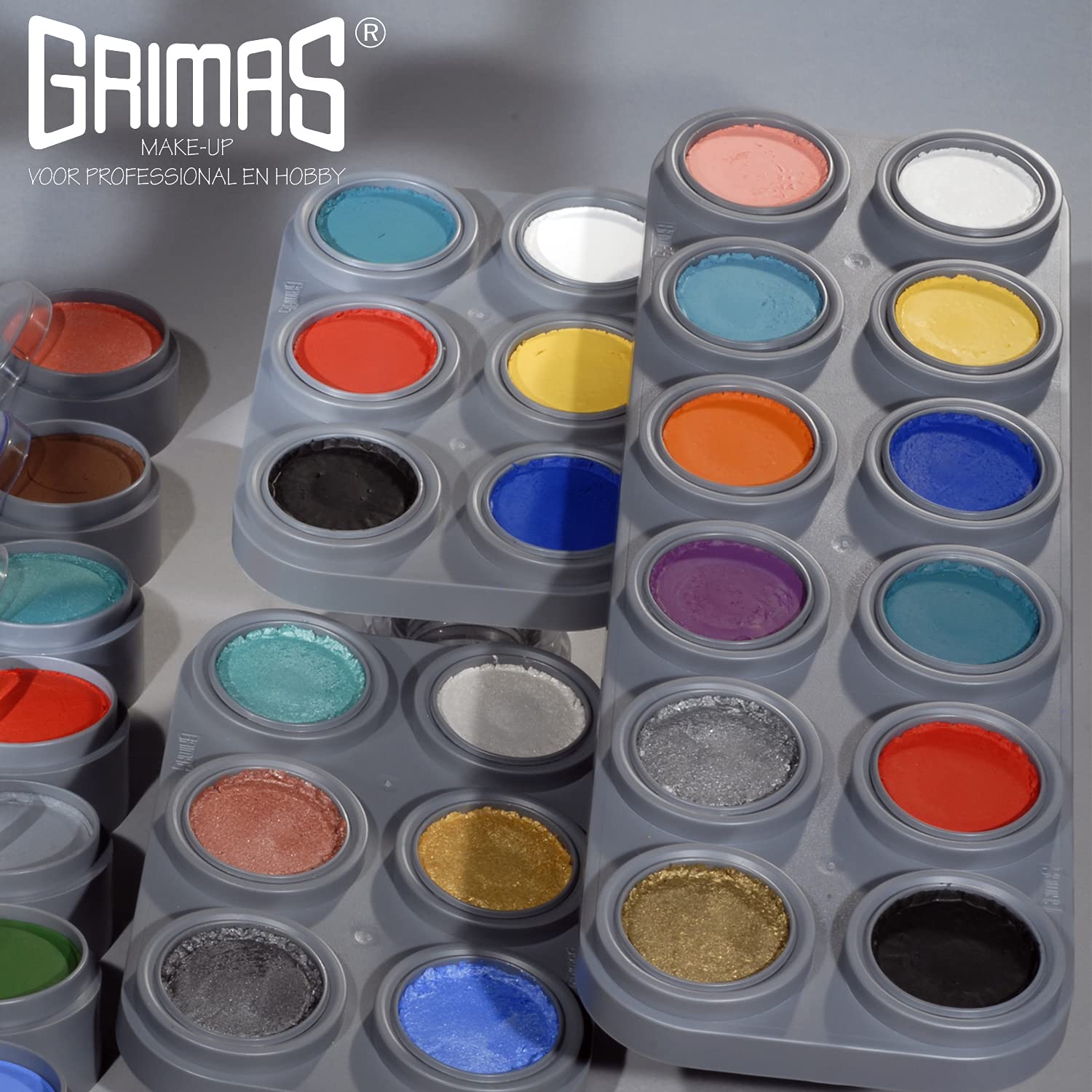 Grimas Profi Schminkpalette Water Make-Up Palette A+B, 24x2.5ml, hochwertige Kinderschminke/Karnevalsschminke auf Wasserbasis