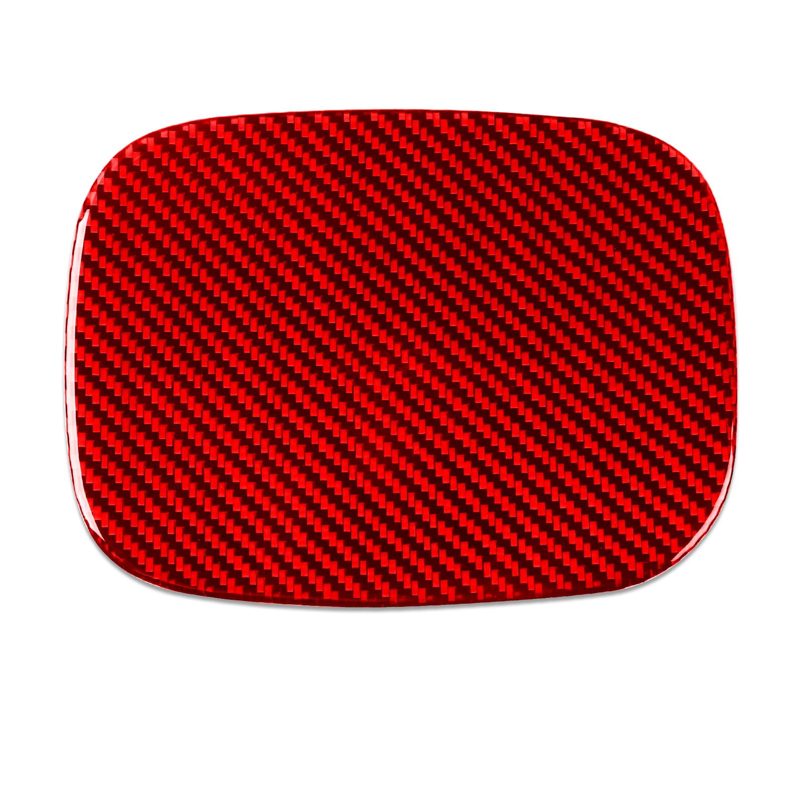 Real Quality Soft Carbon Fiber Fuel Tank Gas Cap Trim Panel Sticker Accessories Cover Compatible with Ford Explorer 2020 2021 2022 2023 Red