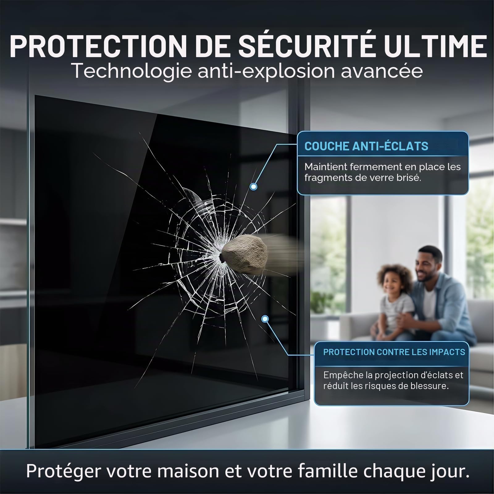 Film teinté pour voiture - 75 x 600 cm - 35 % VLT - Film teinté autocollant - Film de protection solaire avec protection UV et IR - Protection contre la chaleur et l'éblouissement - Film brise-vue