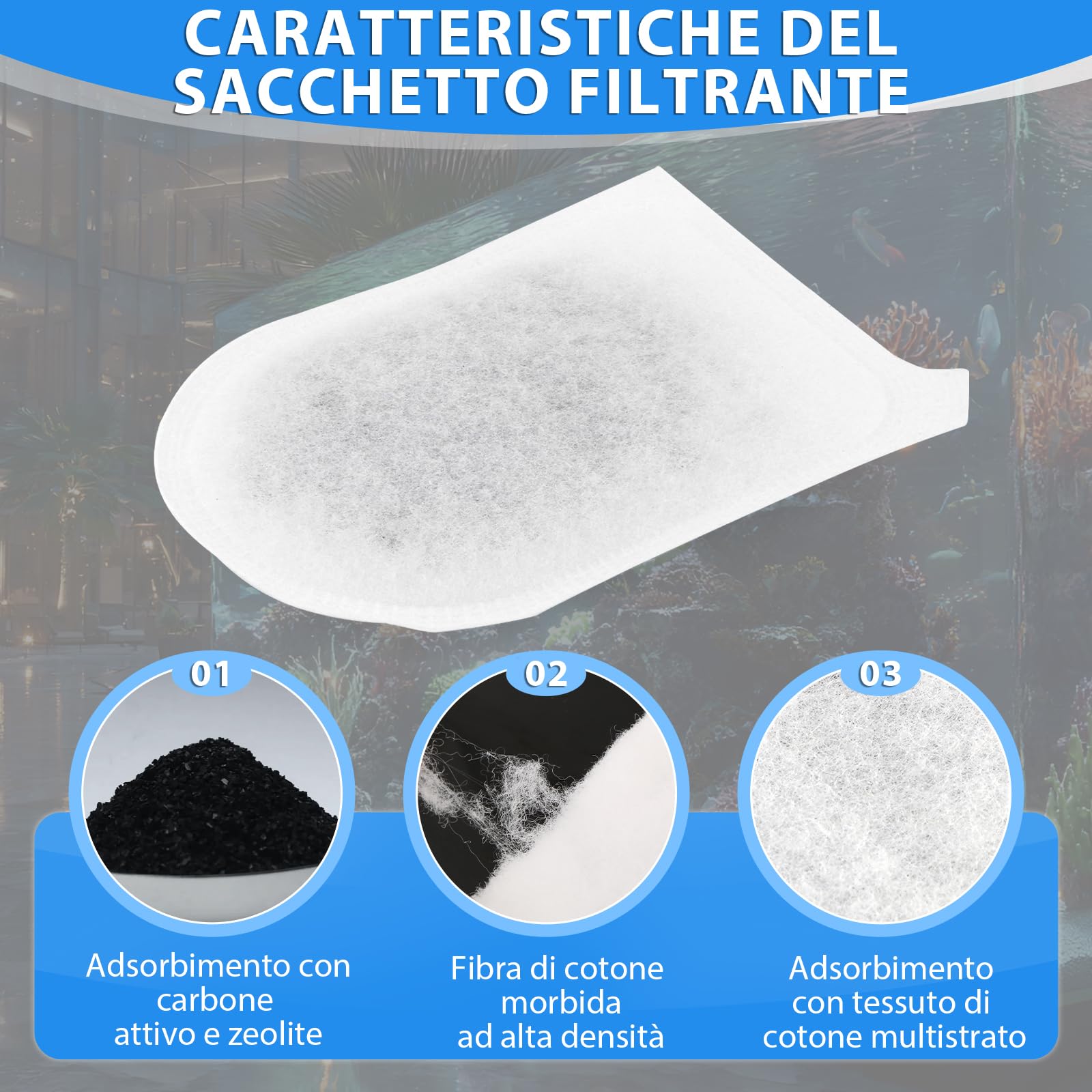 12 Pezzi Cuscinetti Filtro per Tetra EasyCrystal C600 Filtri di Ricambio per Tetra EasyCrystal Filter Pack C600 Cartuccia Filtro con Carbone Attivo e Zeolite YY