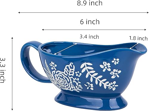 Miniatura 7 de Wisenvoy Salsa Barco Salsa Barcos de Salsa de Porcelana 20 Oz Tazón de Salsa