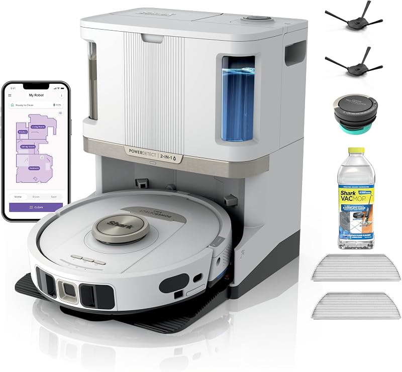 PowerDetect NeverTouch Pro Robot aspiradora y fregona, blanca, RV2820ZEWH| 5 tecnologías PowerDetect, NeverStuck, NeverTouch Pro Base (autovacío de 60 días, recarga, lavado/secado de almohadillas), 360° LiDAR + sensor 3D