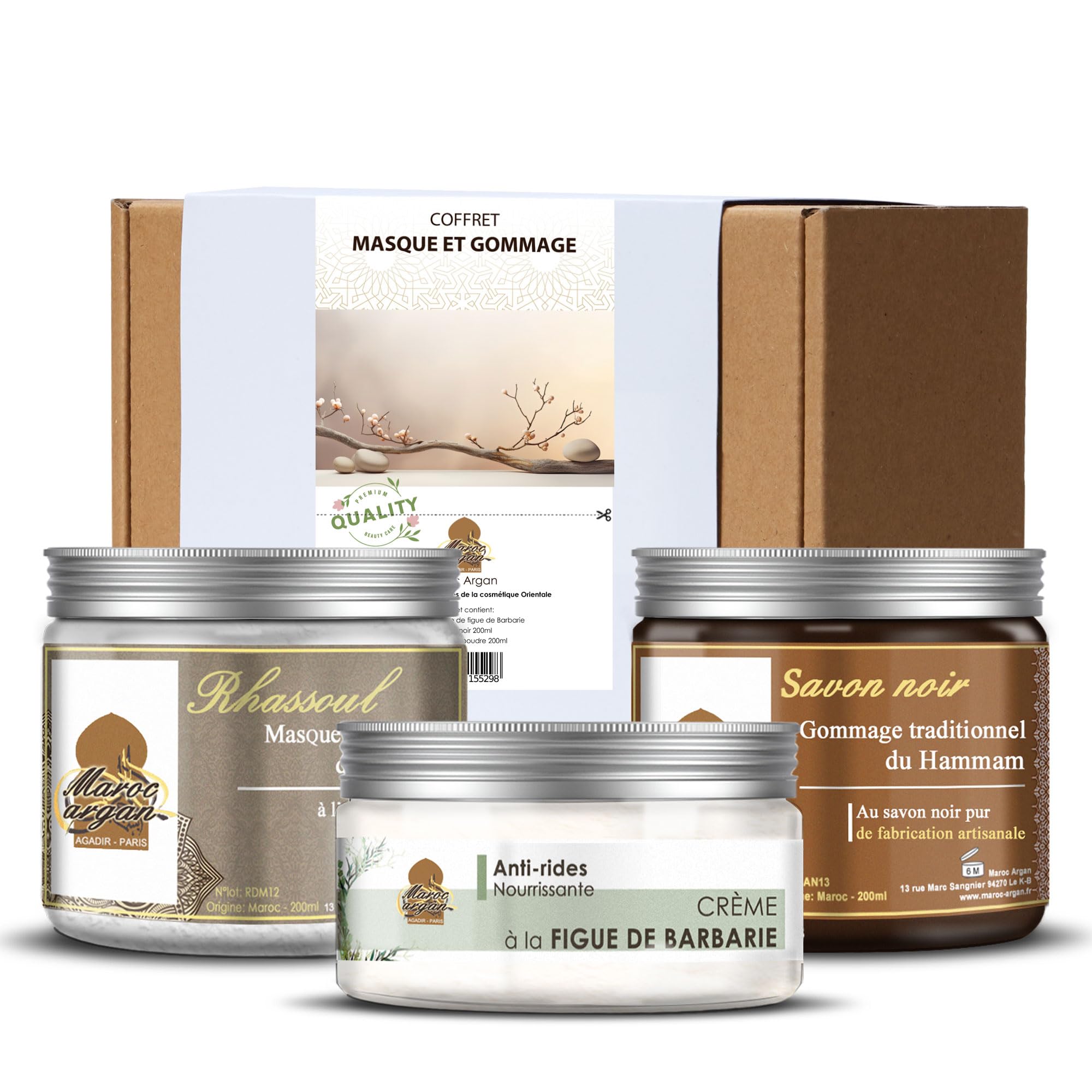 Maroc Argan Coffret Masque & Gommage Purifier/Exfolier/Hydrater 100% Naturel 1 Unité
