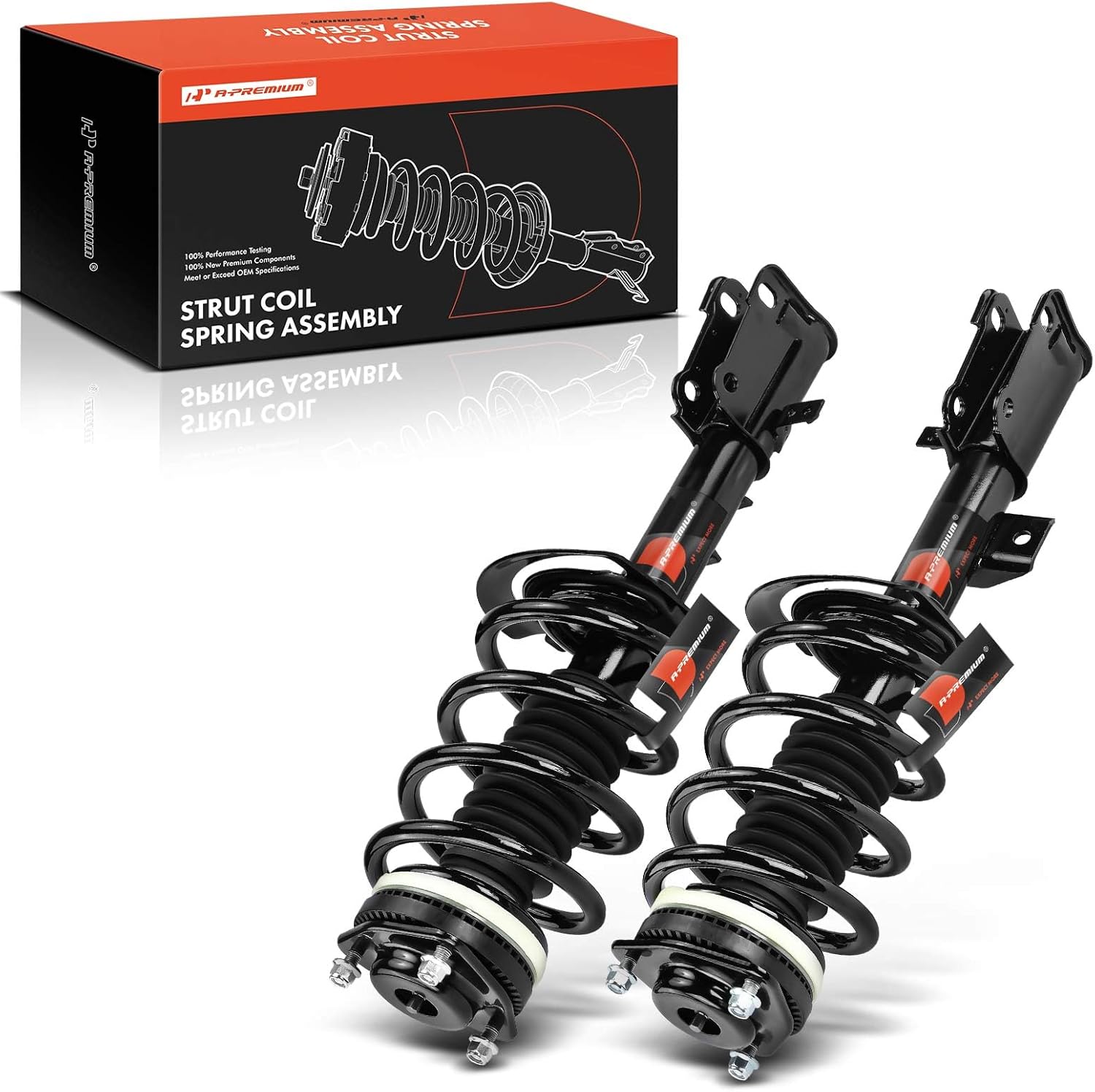 A-Premium Front Complete Struts Compatible with Dodge Journey [2.4L] 2009-2020 - 2x Replacement Suspension Shock Absorber with Coil Spring Assembly