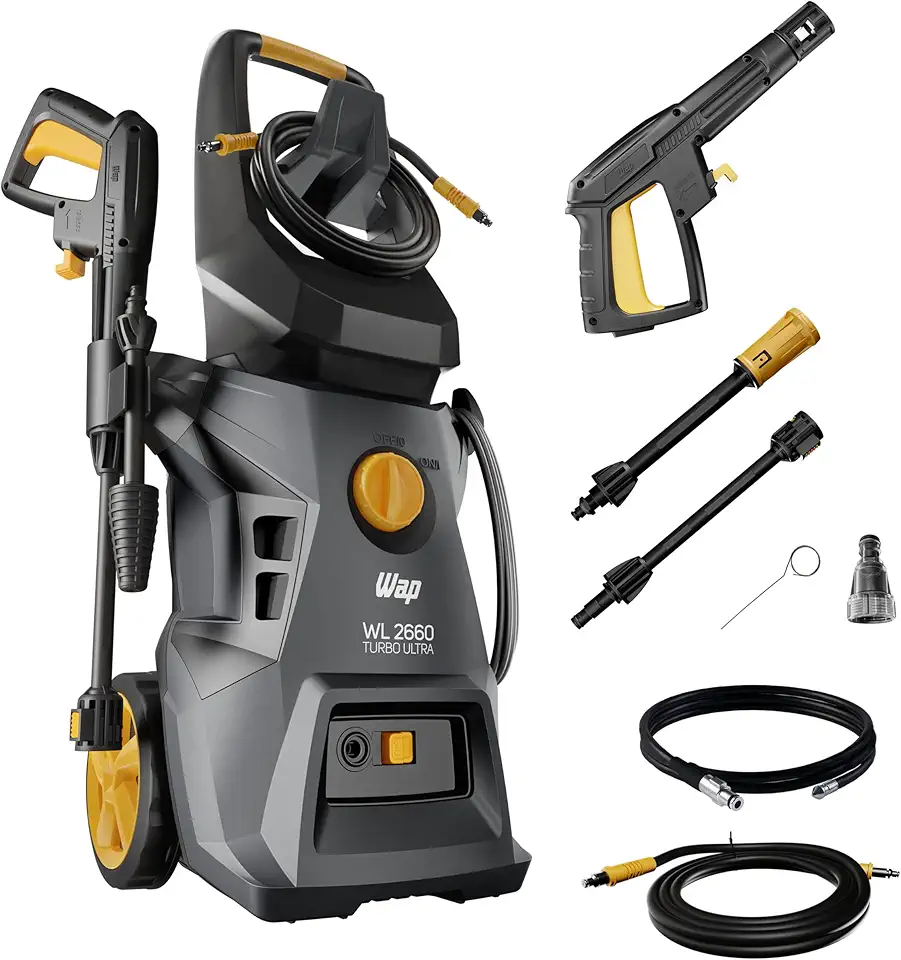 WAP Desobstruidora e Lavadora de Alta Pressão WL 2660 TURBO ULTRA, 420L/h, com Mangueira de Desobstrução, 1800W 127V