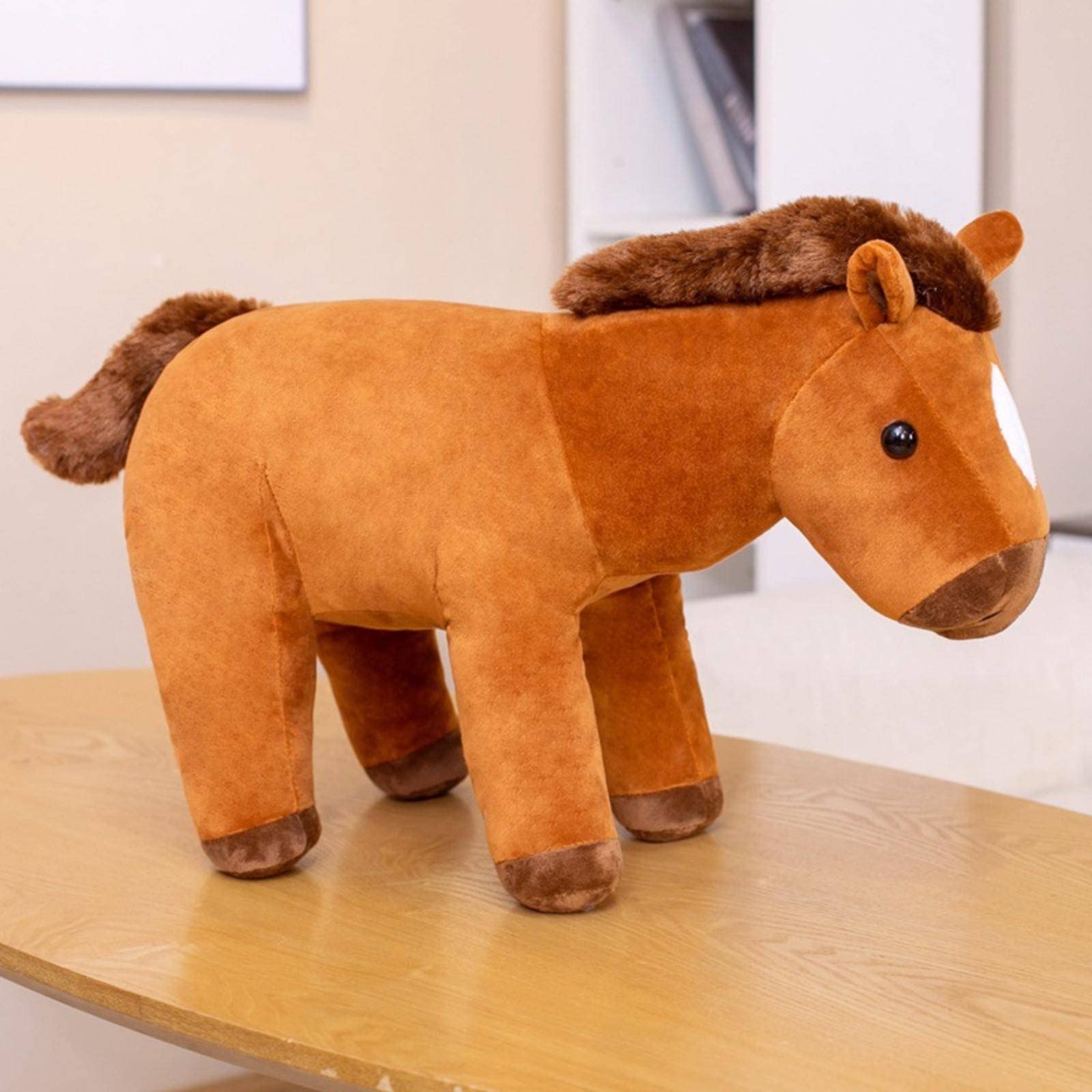 Amazon.co.jp: シミュレーション馬ぬいぐるみ立ち姿勢白ポニー人形