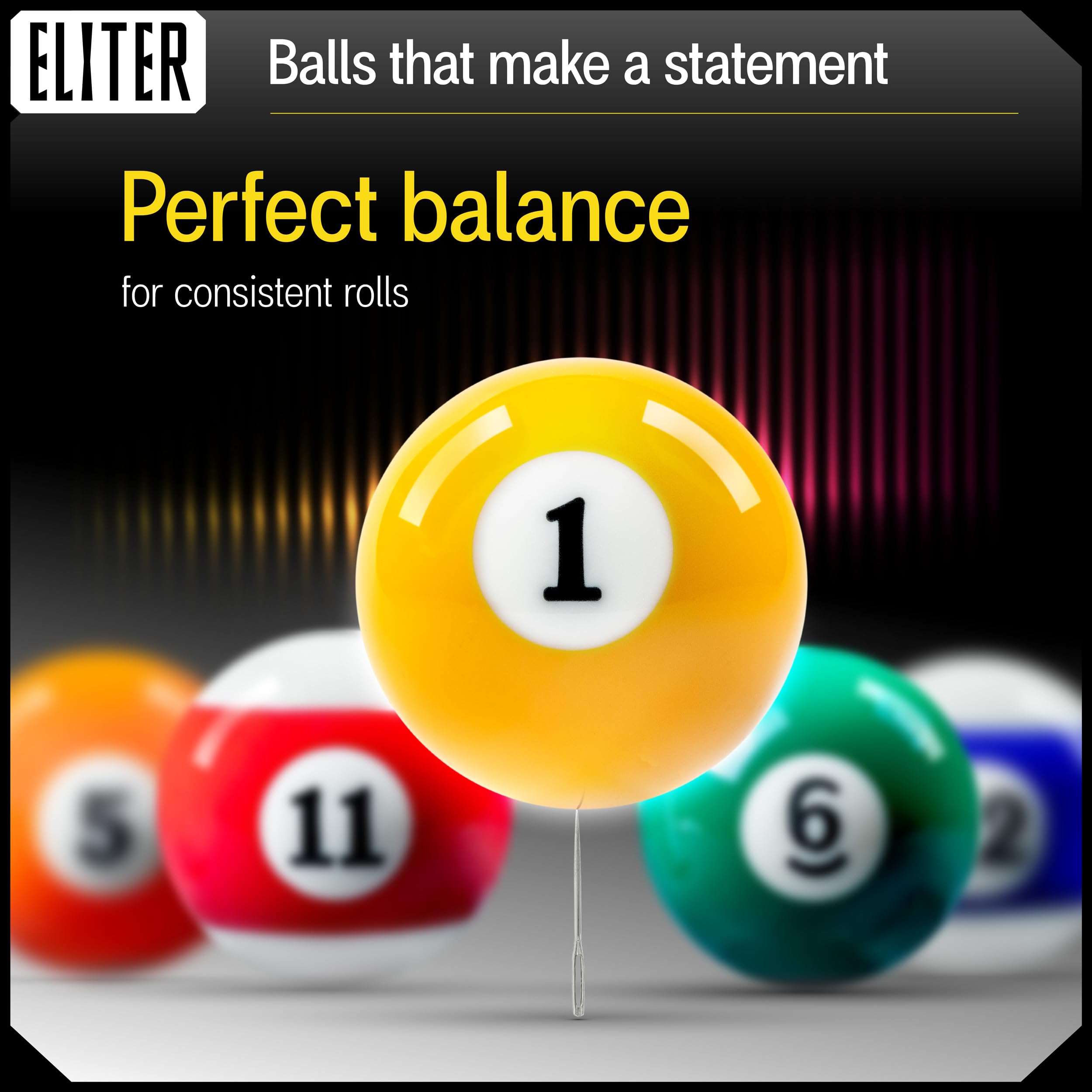 ELITER SPORTS ® - Professionele Amerikaanse biljartballenset - poolballen officiële maat 2-1/4 - Biljartaccessoires pooltafelballen - gemaakt van pure hars 5A-kwaliteit