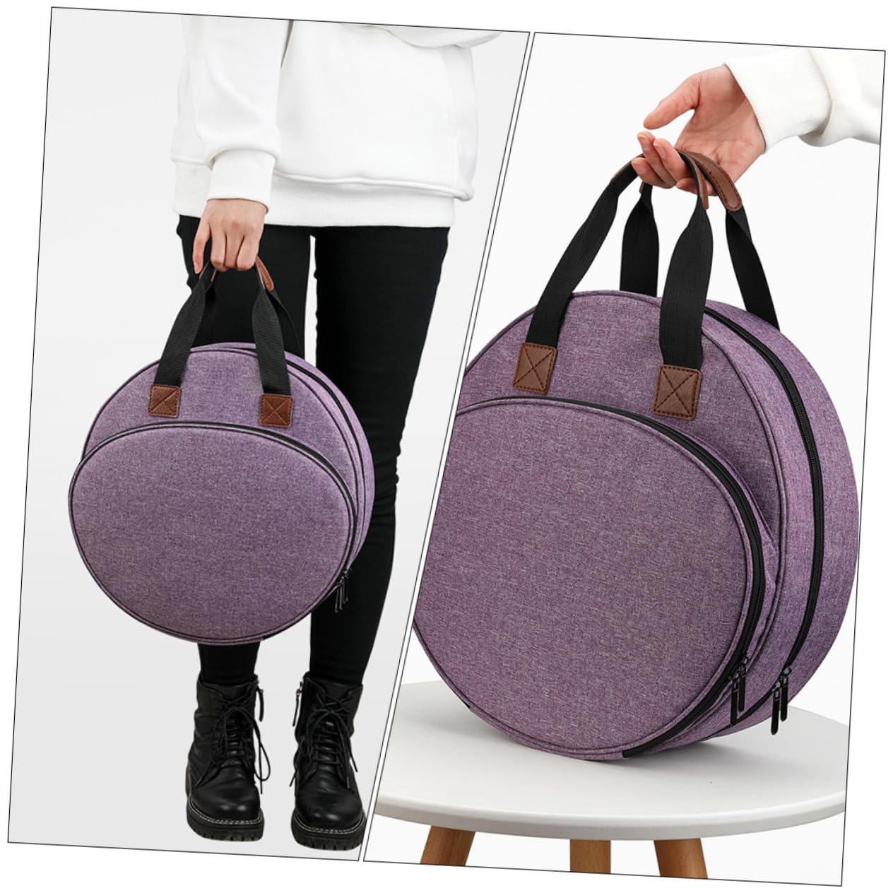 BEBEMOKO Bag for Embroidery Kit Container Tote Bag Elastic Holders Scissors Thread Remover Oxford Fabric