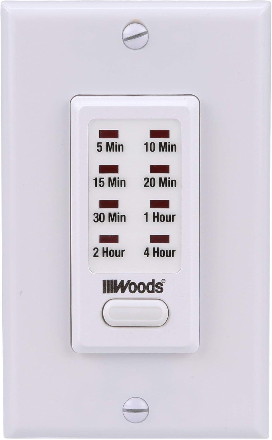 Woods 59724WD InWall 4Hour Digital Countdown Timer, White Electrical Timers