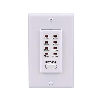 Woods 59724 in-Wall Digital 4-Hour Countdown Timer, White