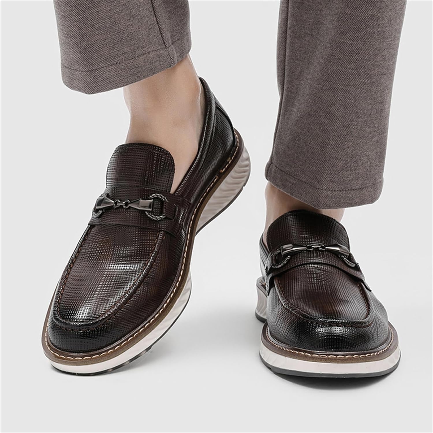 Men's Fashion Casual Slip-on Dress Loafers Shoes Business Formal Loafers for Men - Image 3