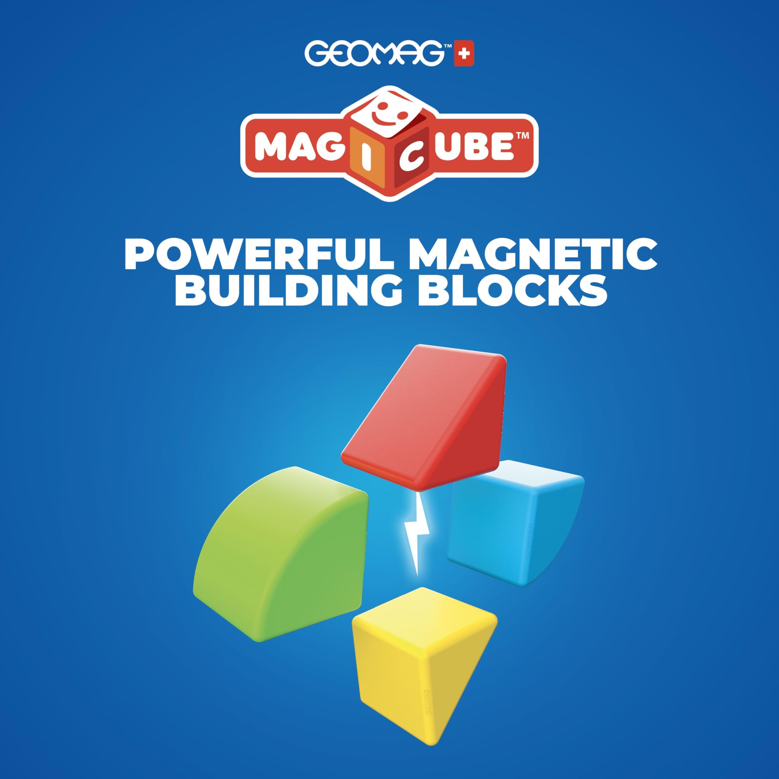 Geomag Magicube Magnetyczne klocki konstrukcyjne dla małych dzieci w wieku 1-3 lat, zabawka Montessori na ponad 1 rok, produkt sensoryczny dla dzieci z autyzmem, magnesy dla dzieci