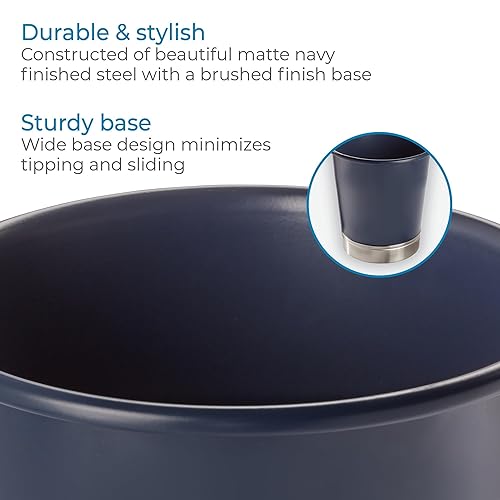 Miniatura 4 de iDesign York - Bote de basura, azul marino mateníquel cepillado