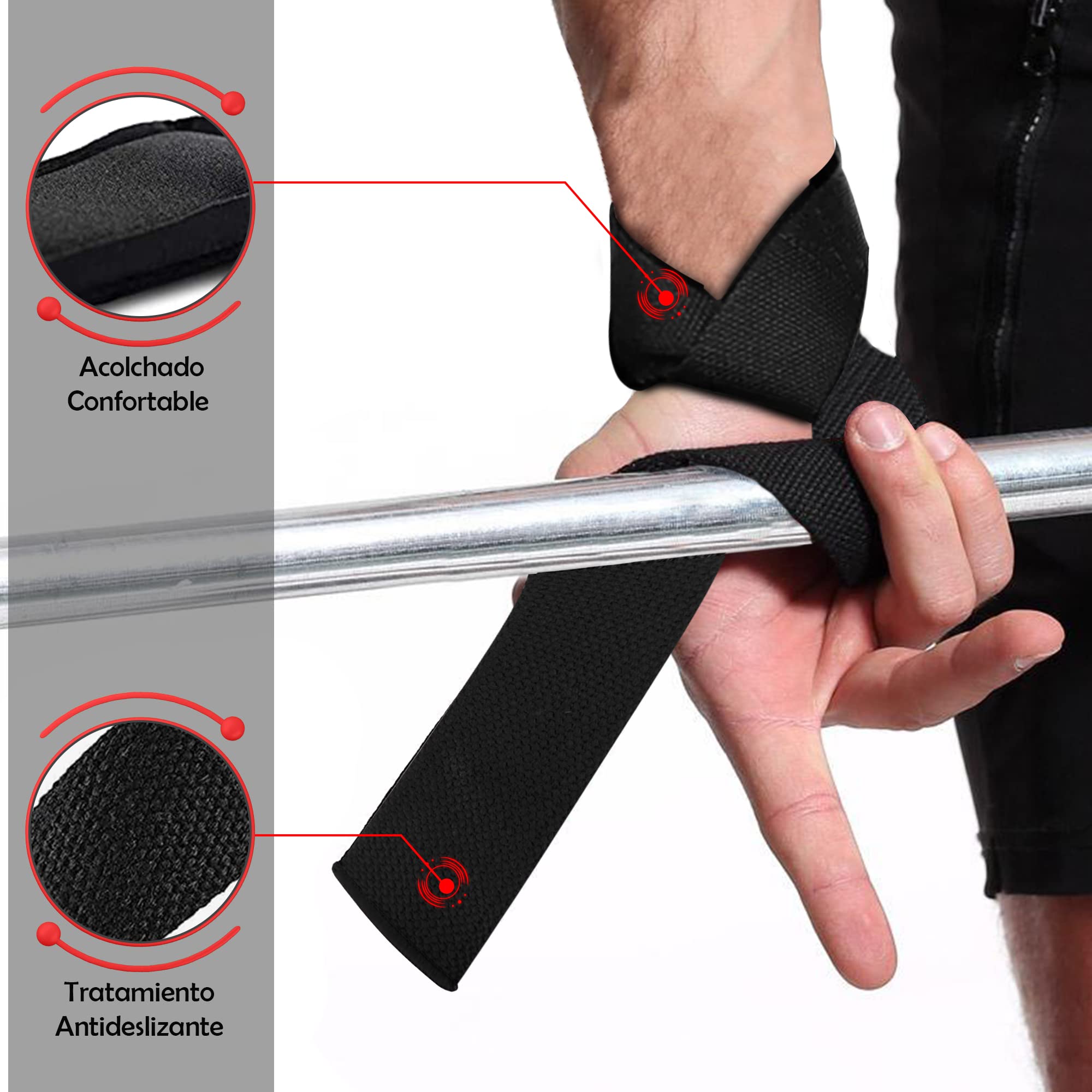 MERCURYAL Pack Straps Gym + siłownia podnoszenie ciężarów – paski do podnoszenia ciężarów – uchwyty na siłownię – opaski na nadgarstek crossfit – siłownia, siłownia, akcesoria do siłowni