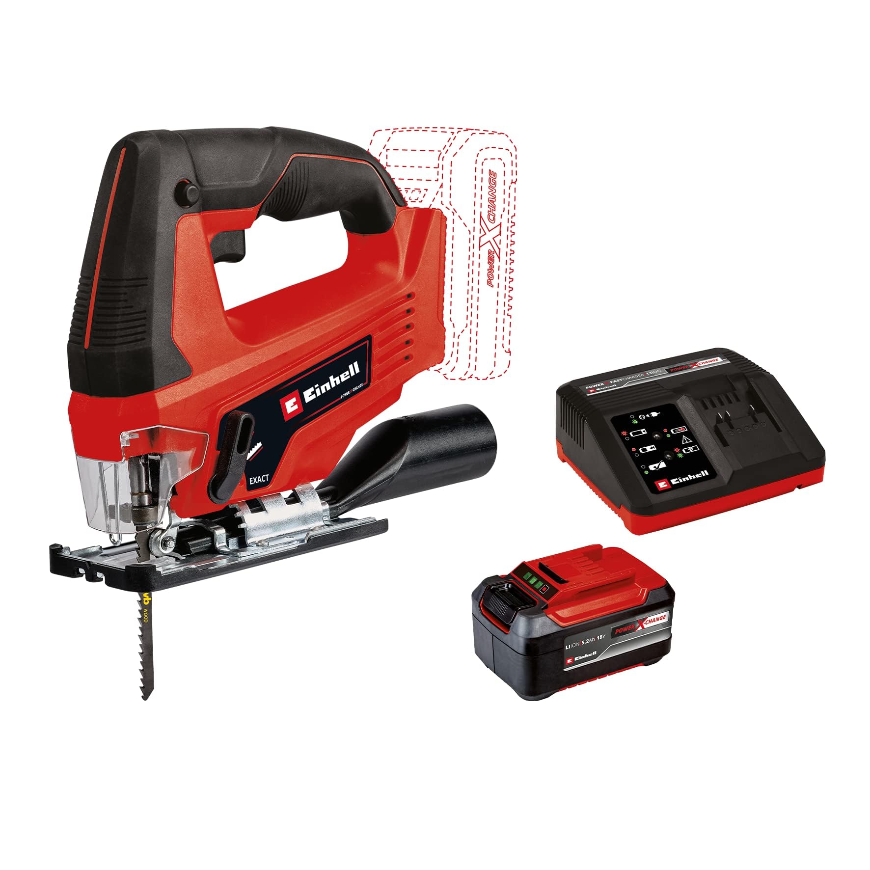 Scie sauteuse sans fil Einhell performante à mouvement pendulaire avec batterie