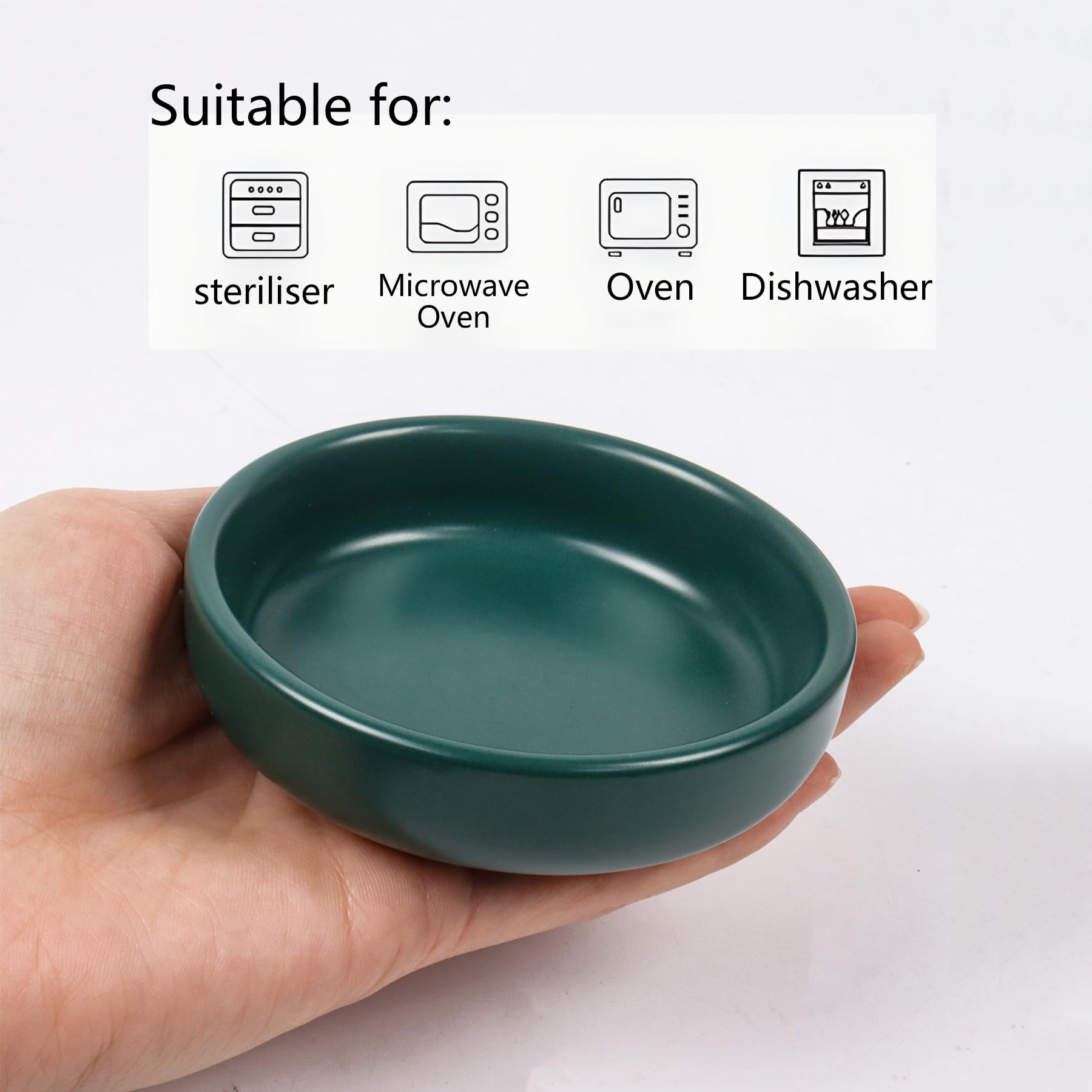 Dmnnlp 9cm Matte Ceramic Small Bowls for Dips Rounded Soy Sauce Dish, Small Dessert Bowls - Image 3
