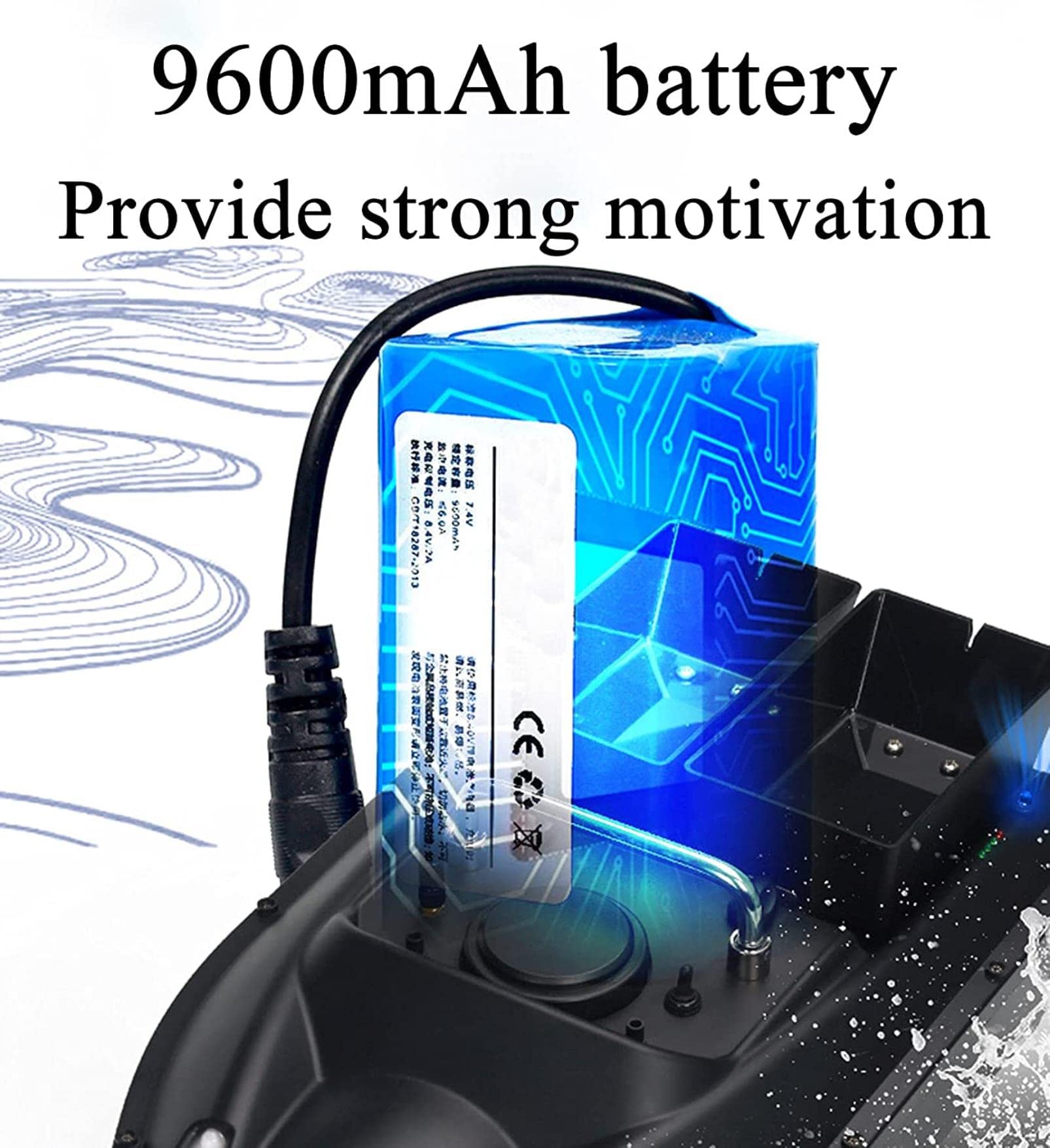 Barco Cebador, RC Barco Teledirigido de Pesca 500m de Distancia GPS Control Remoto con Motor y Batería de 9600mAh para Ríos y Lagos, Barco de Cebo Inteligente con Bolso de Almacenamiento