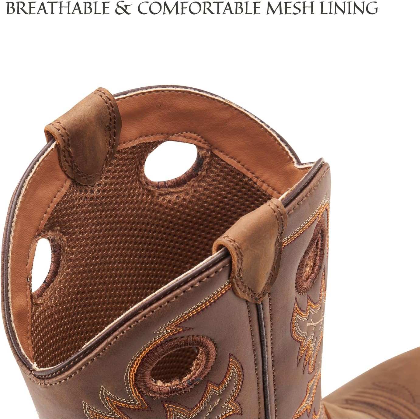 SUREWAY Western Boots For Men - Mens Square Toe Cowboy Boot,Oil/Slip Resistant,Durable Fashionable Classic Pull on 10 Inch Wellington Boots - Soft Toe Work Boots - Image 6