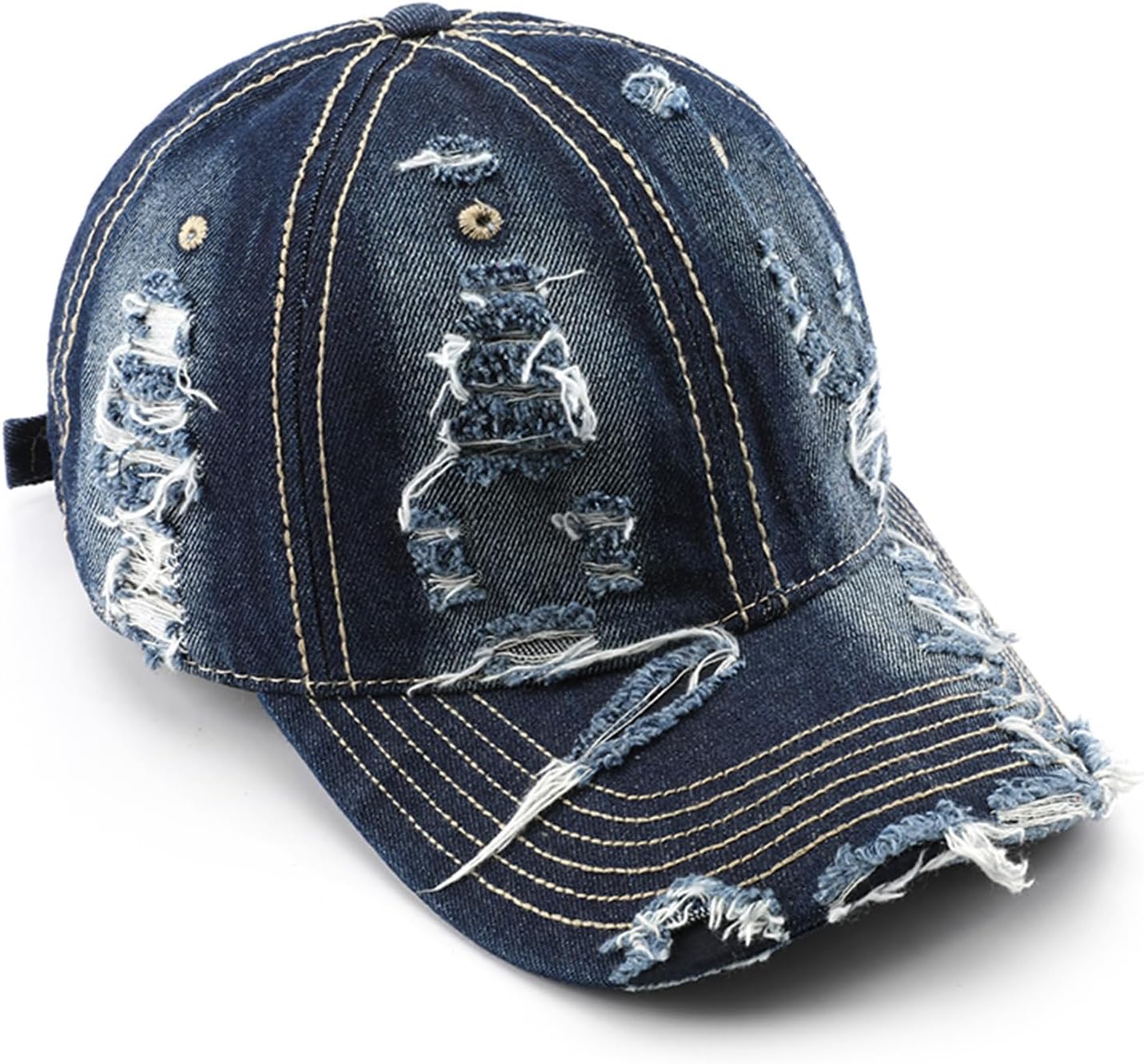 Trendy Washed Distressed Baseball Cap Vintage Cotton Canvas Unstructured Dad Hat Adjustable Headwear for Men Women - Image 6