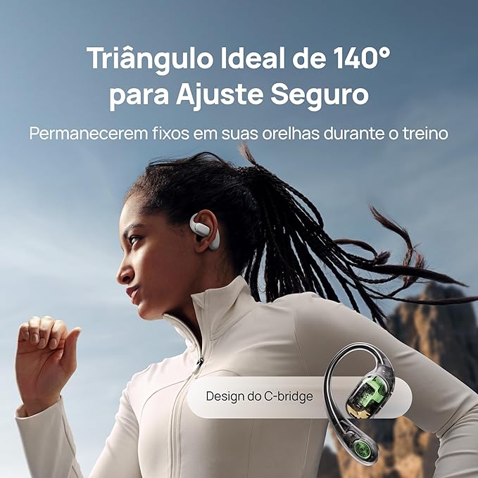 Fone de Ouvido Sem Fio, HUAWEI FreeArc, 140° Design Triangular para Ajuste Seguro, Som Impecável, Resistência à água IP57, Compatível com iOS, Android e Windows, Preto