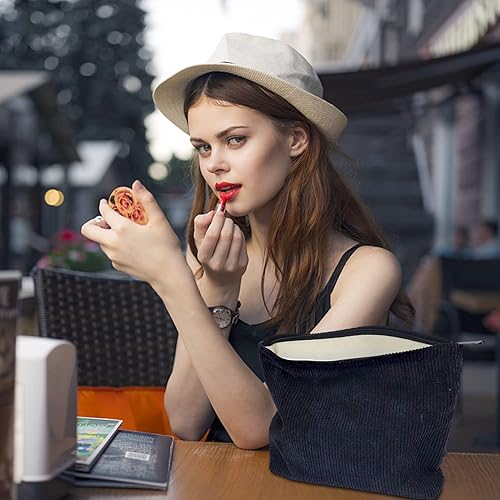 Miniatura 8 de Bolsas de cosméticos para mujer, bolsa de cosméticos de pana, bolsos estéticos para mujeres, bolsos de mano, organizador de maquillaje, bolsa de