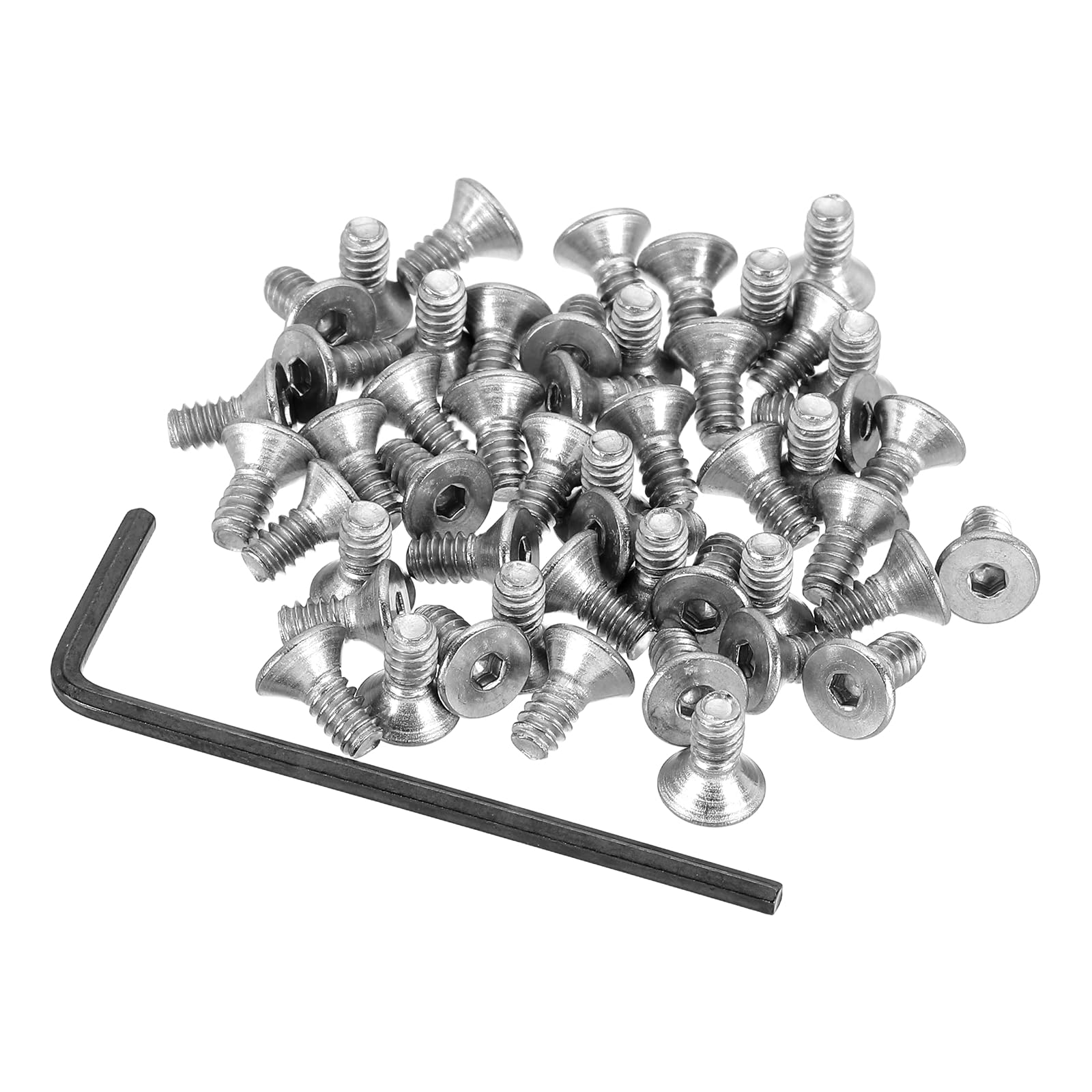 PATIKIL #6-32 x 5/16" Flat Head Socket Cap Screws, 50Pcs Countersunk Bolts Head Machine Screws 304 Stainless Steel (18-8) UNC Socket Drive Bolt Fasteners for Industry Machinery Household