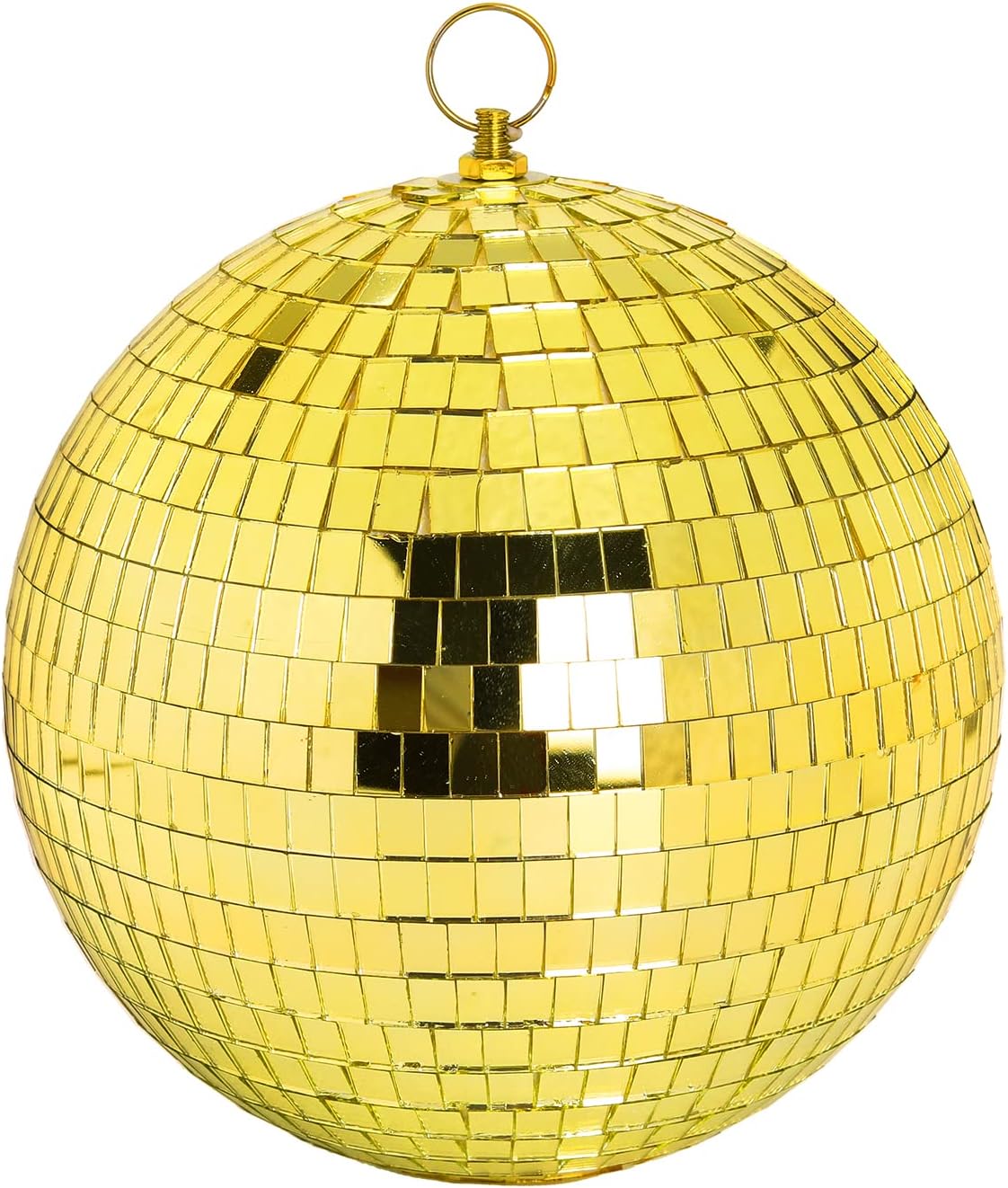 8 Inch Hanging Mirror Disco Ball: Gold Disco Balls Decorations Mirror Ball with Hanging Ring for Party Decor Home Events DJ Parties